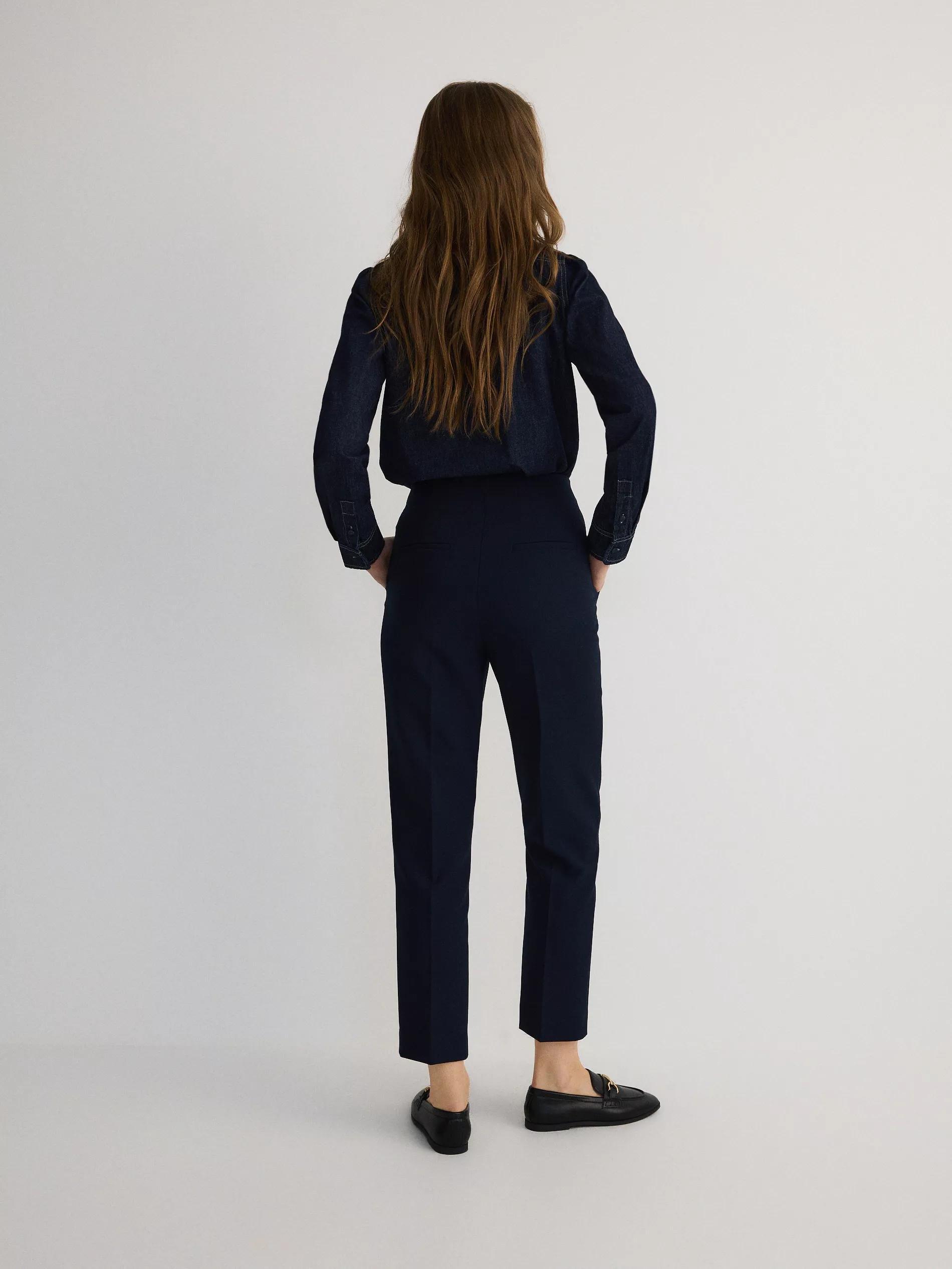 Navy High-Waisted Pants, Navy, large image number 2
