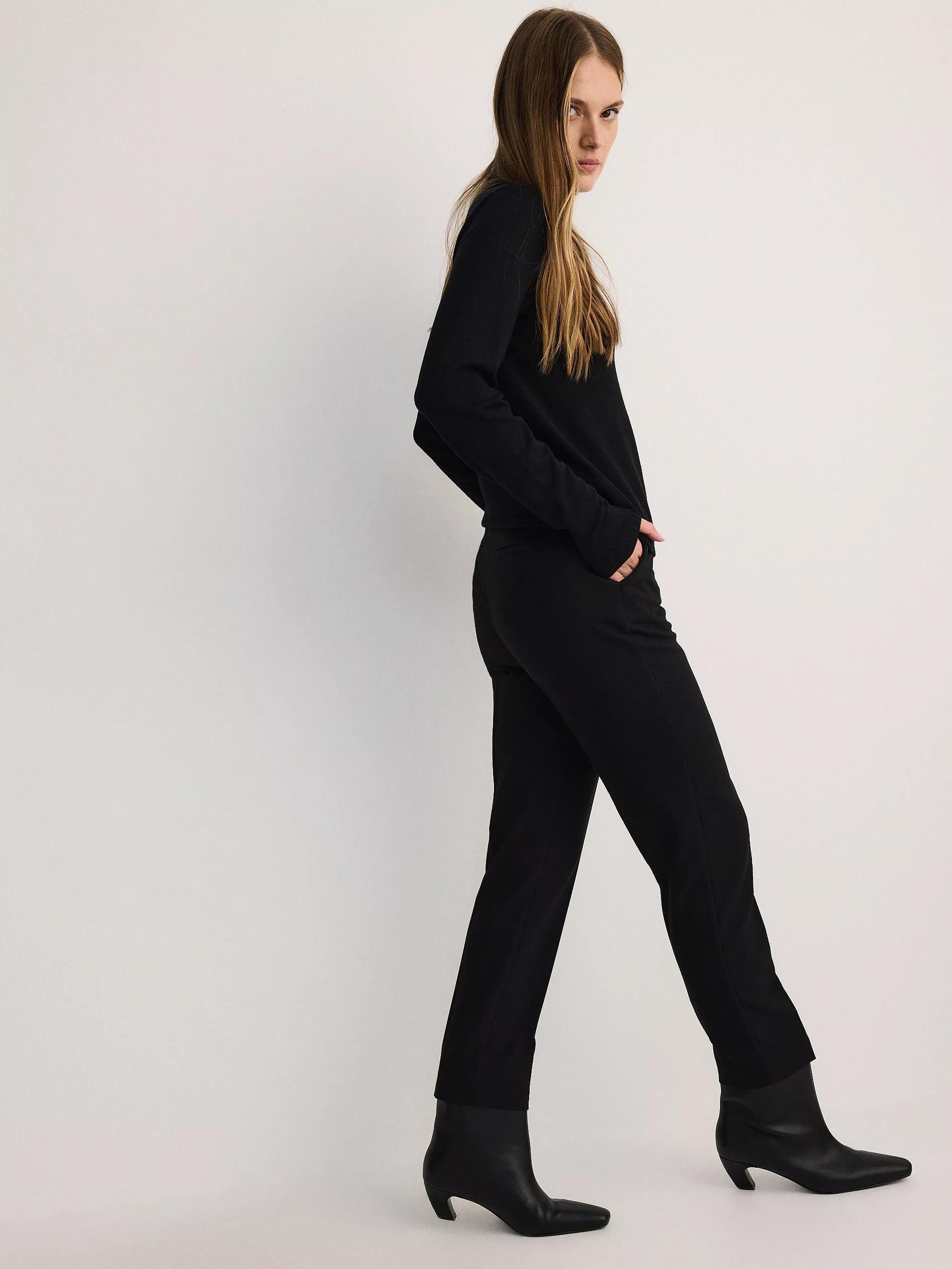 Black High-Waisted Pants, Black, large image number 0