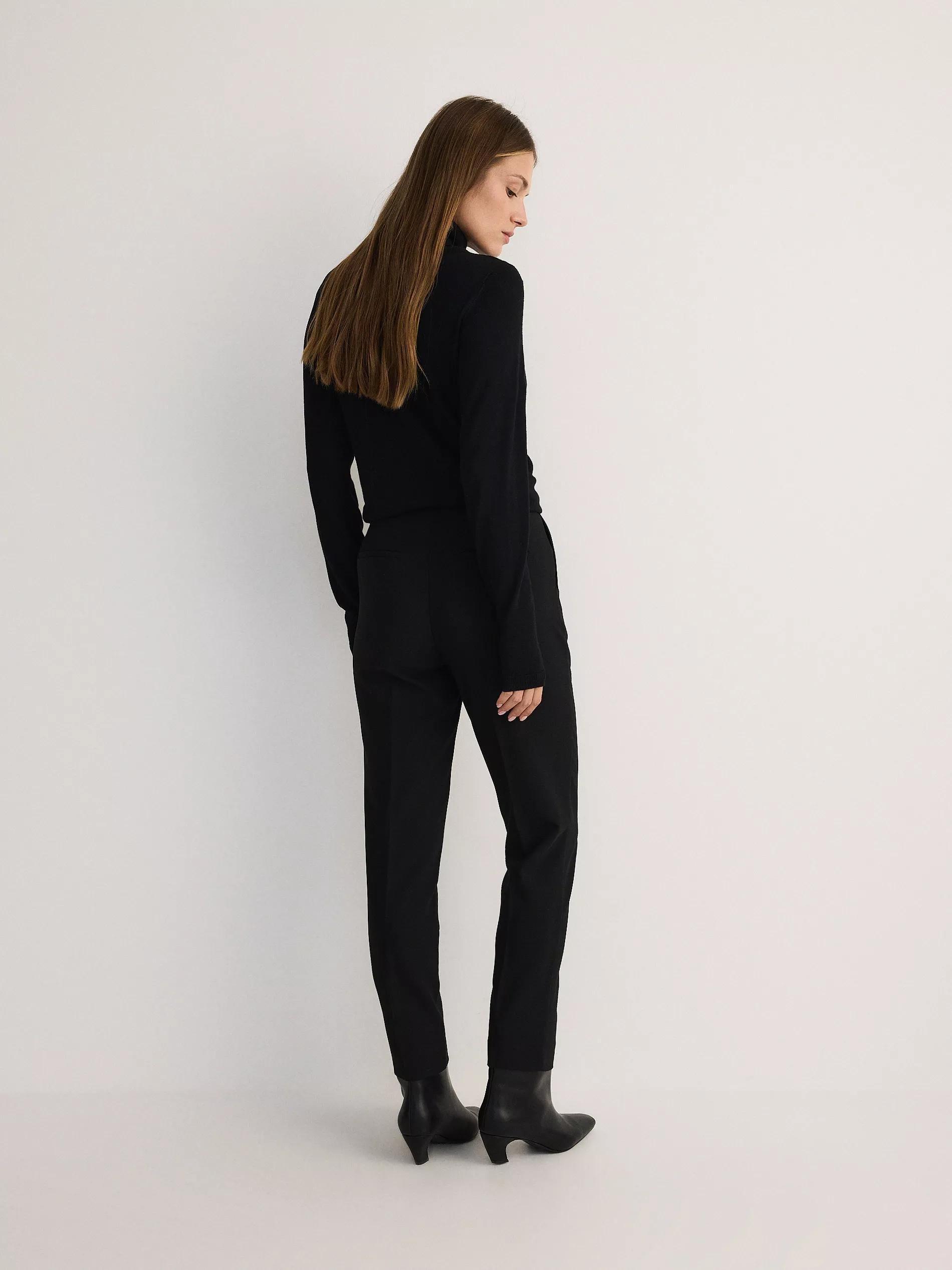 Black High-Waisted Pants, Black, large image number 3