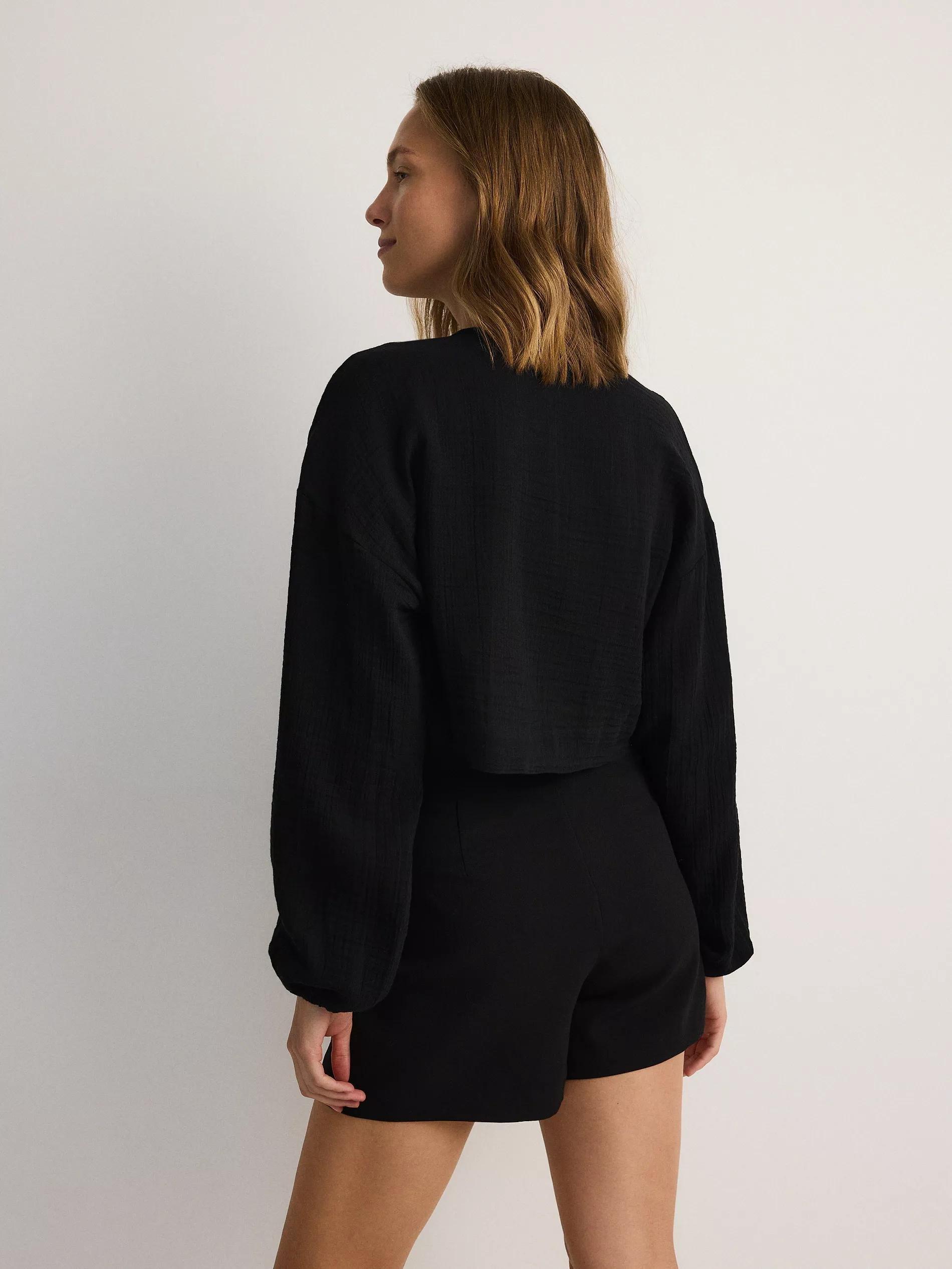 Black Skort In Viscose Blend, , large image number 8