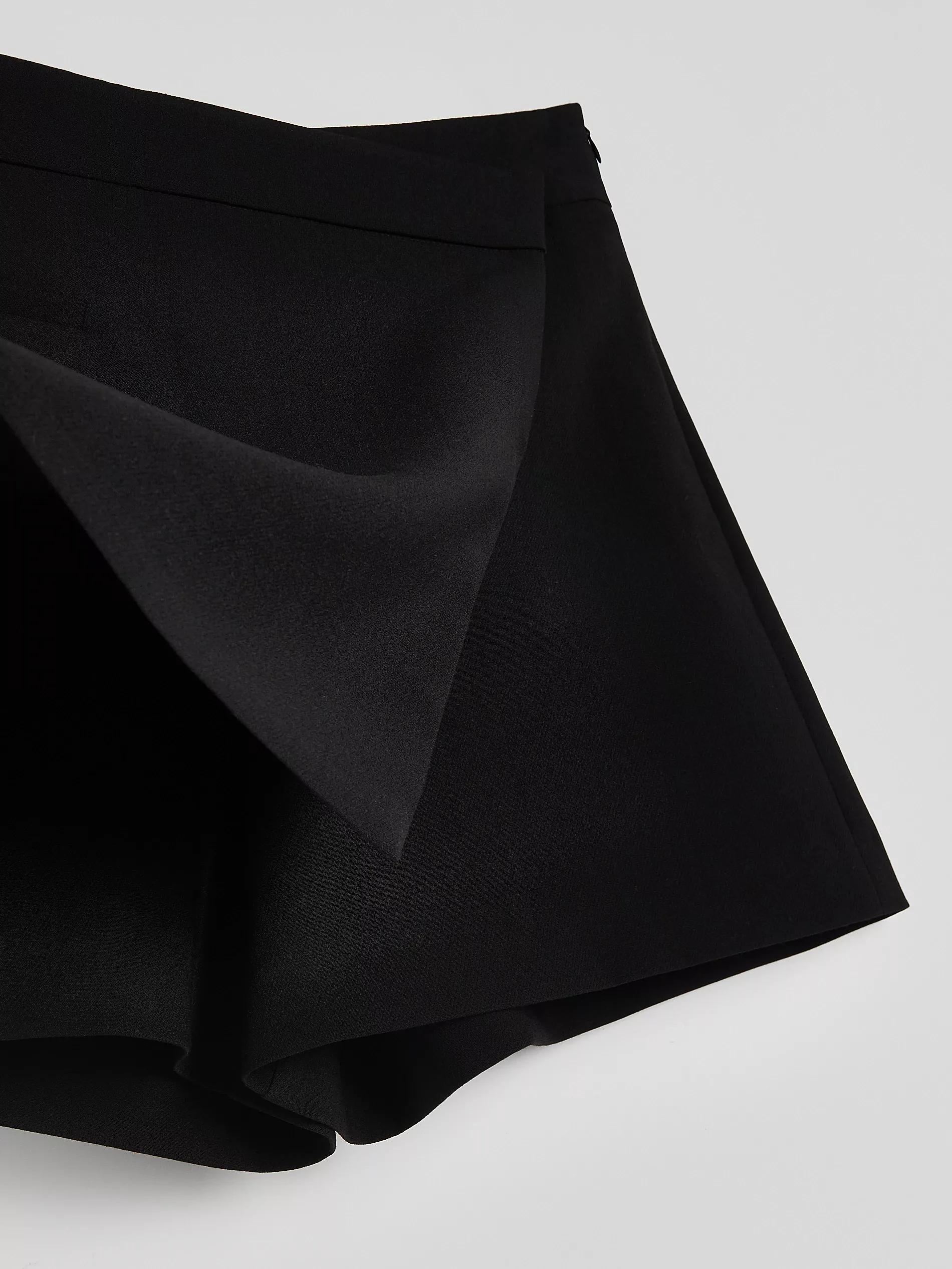 Black Skort In Viscose Blend, , large image number 12