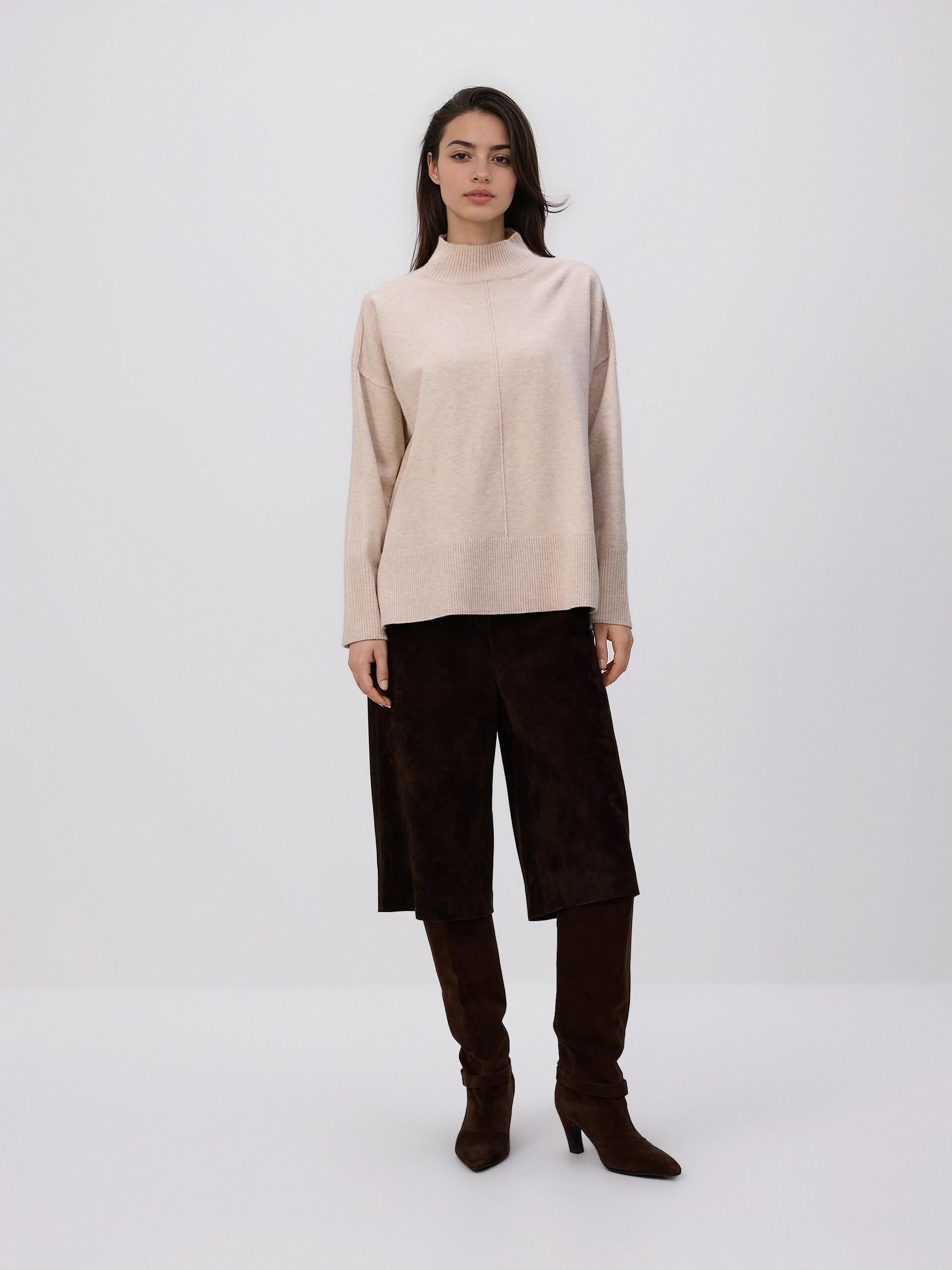 Beige Wool Blend Jumper, Beige, large image number 0