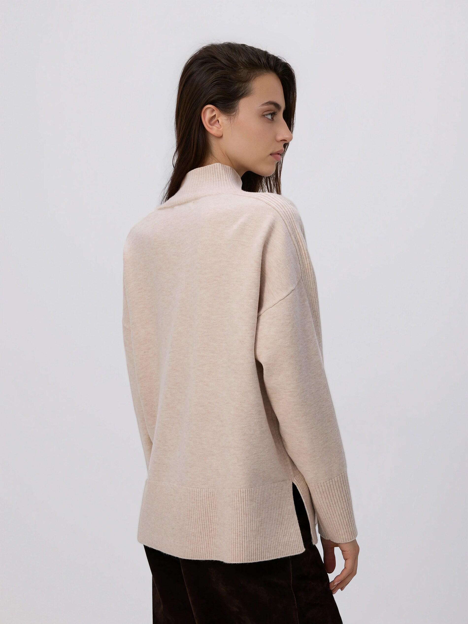 Beige Wool Blend Jumper, Beige, large image number 2
