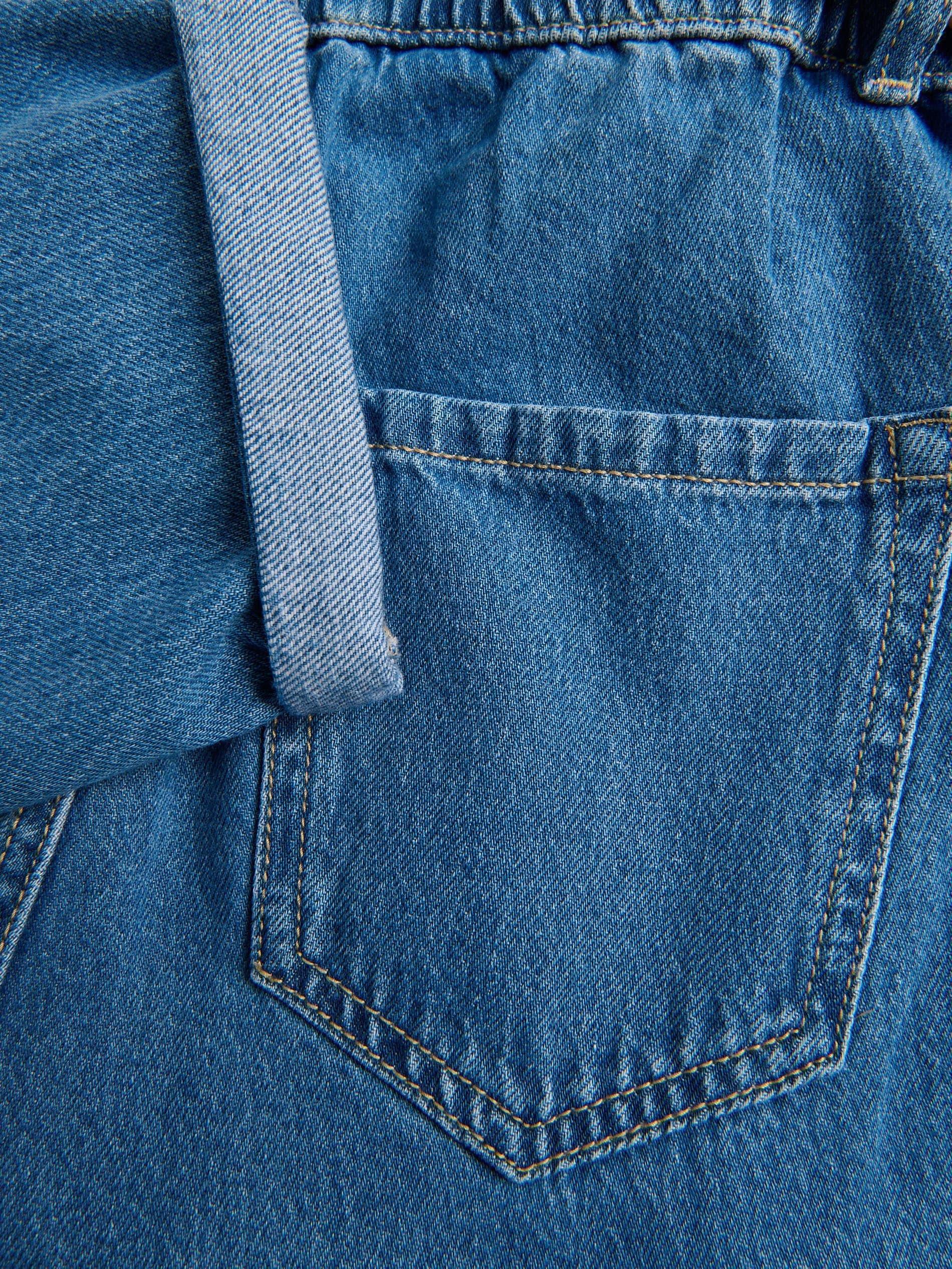 Blue Paperbag Jeans With Belt, Blue, large image number 7