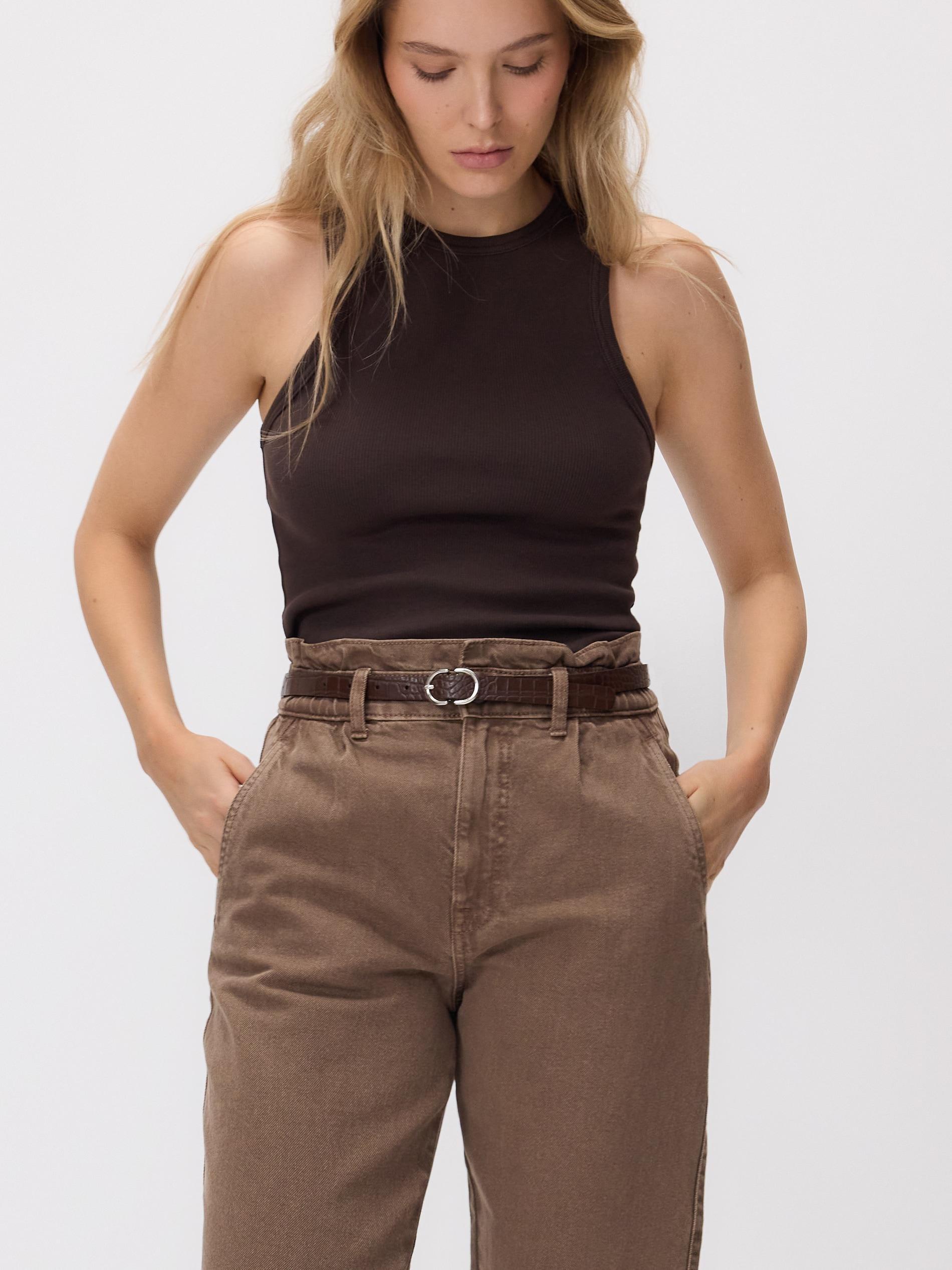 Brown Paperbag Jeans, 7401_88J, large image number 2