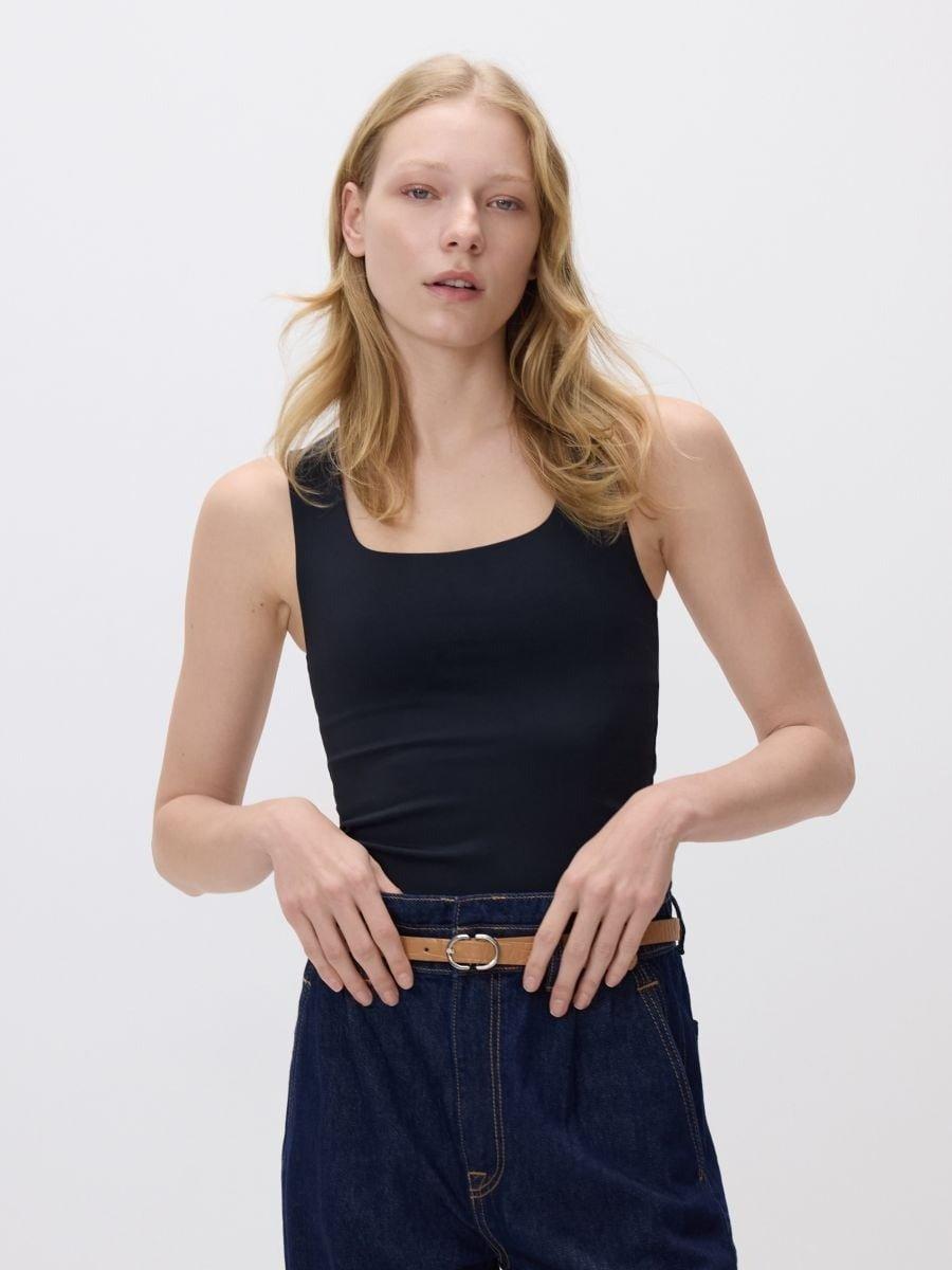 Navy Paperbag Jeans With Belt, Blue, medium