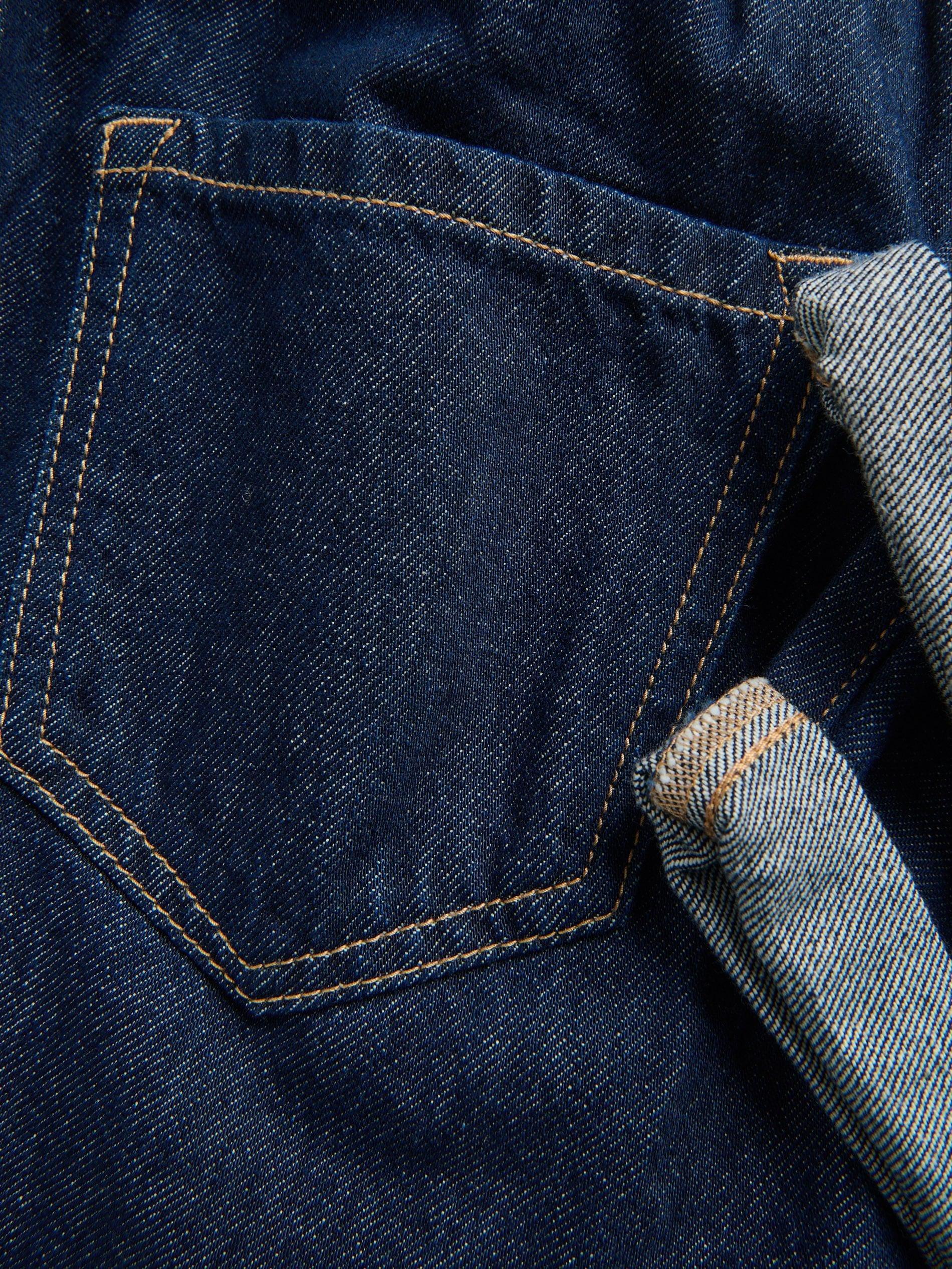 Navy Paperbag Jeans With Belt, Blue, large image number 7