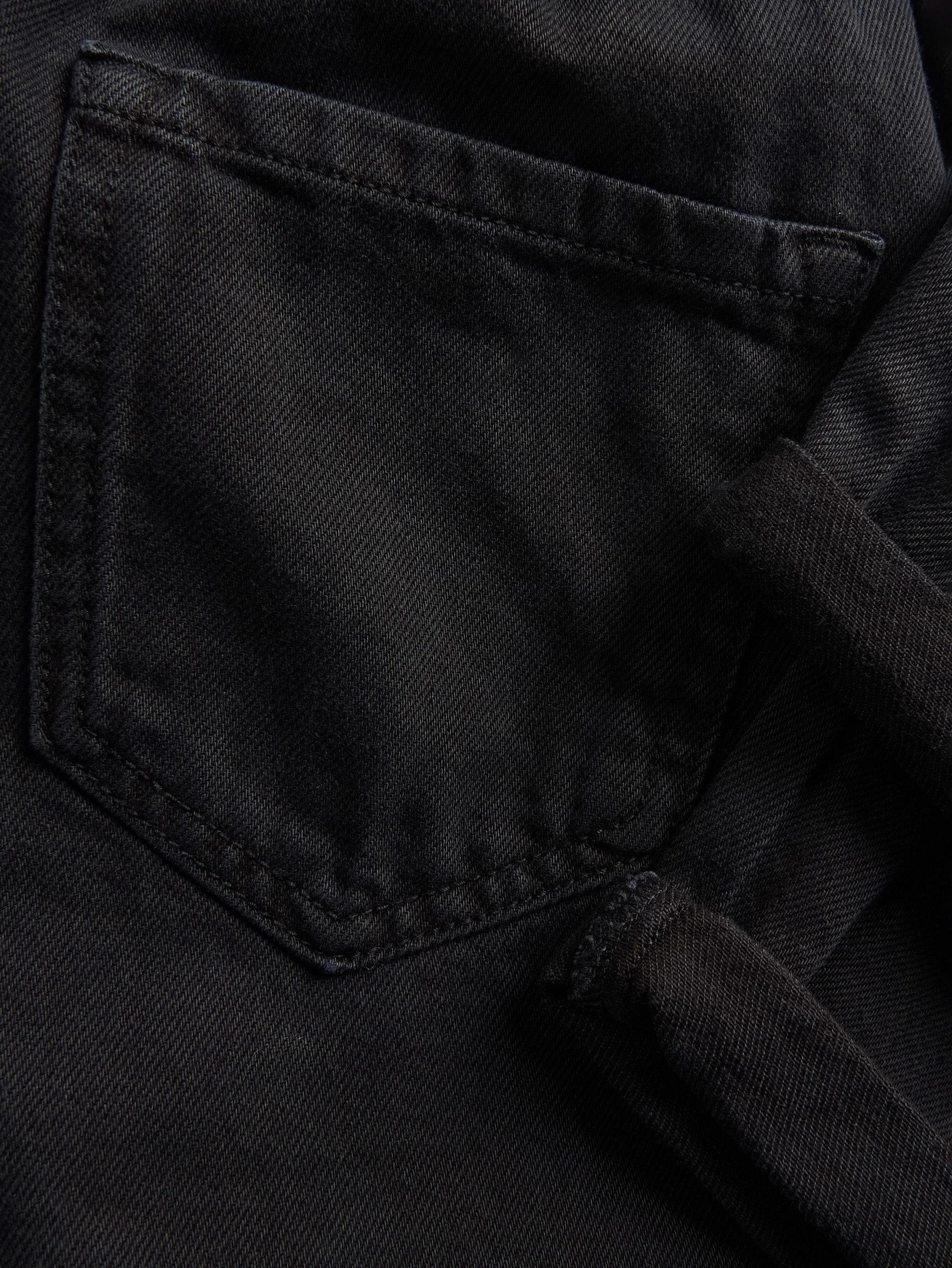 Black Paperbag Jeans With Belt, Black, large image number 7