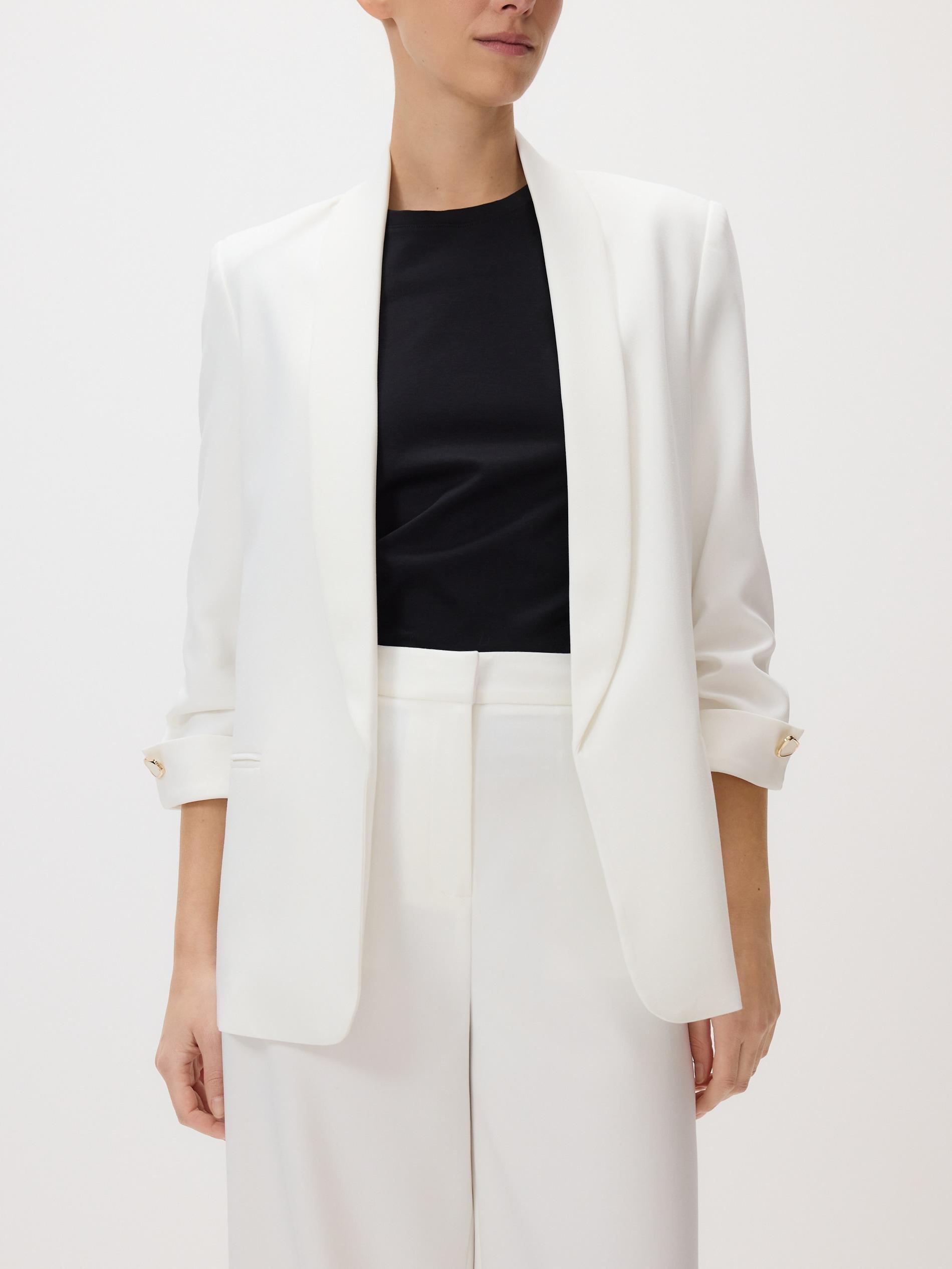 White Blazer With Viscose Blend, White, large image number 0