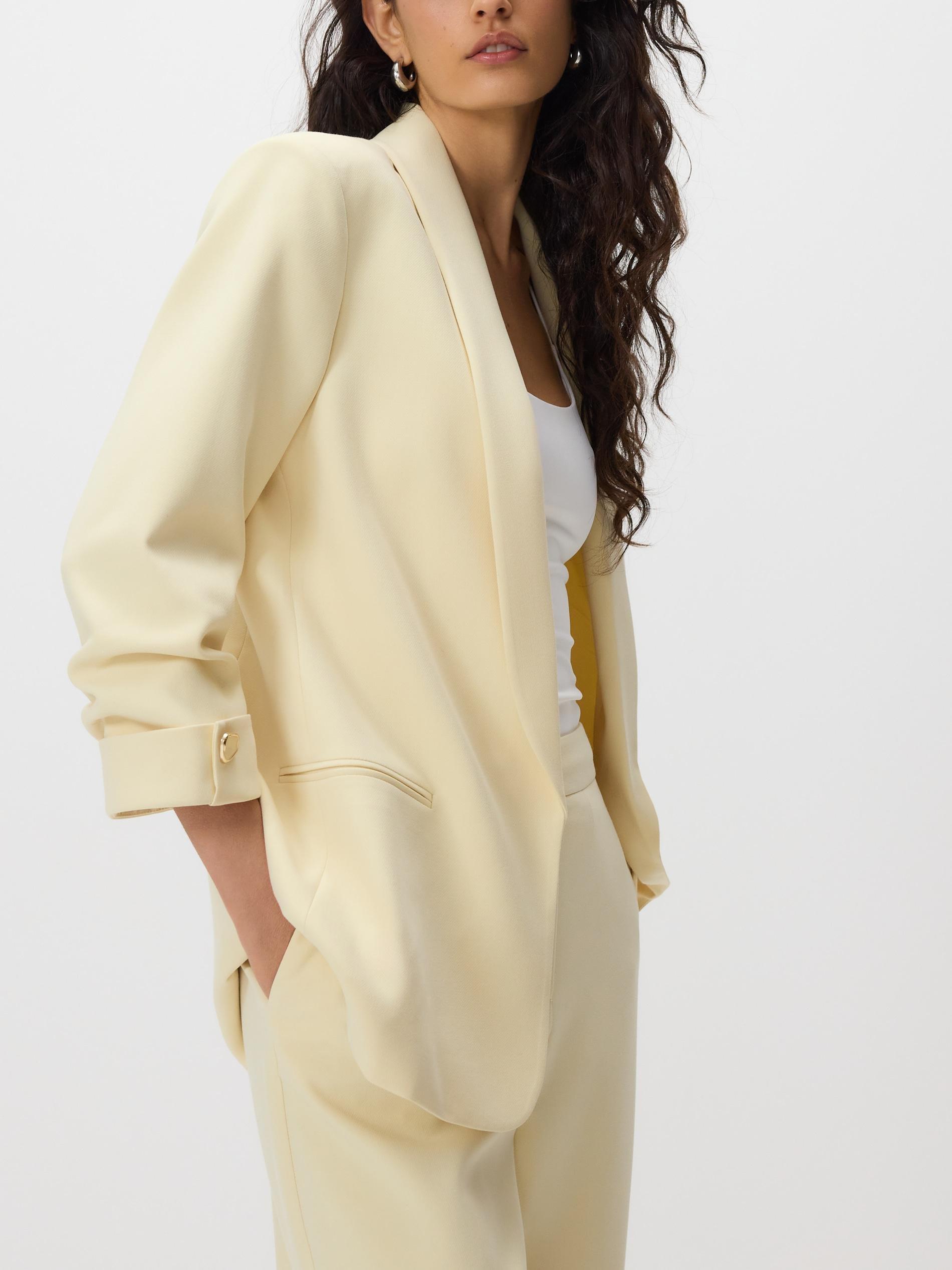 Yellow Blazer With Viscose Blend, Yellow, medium