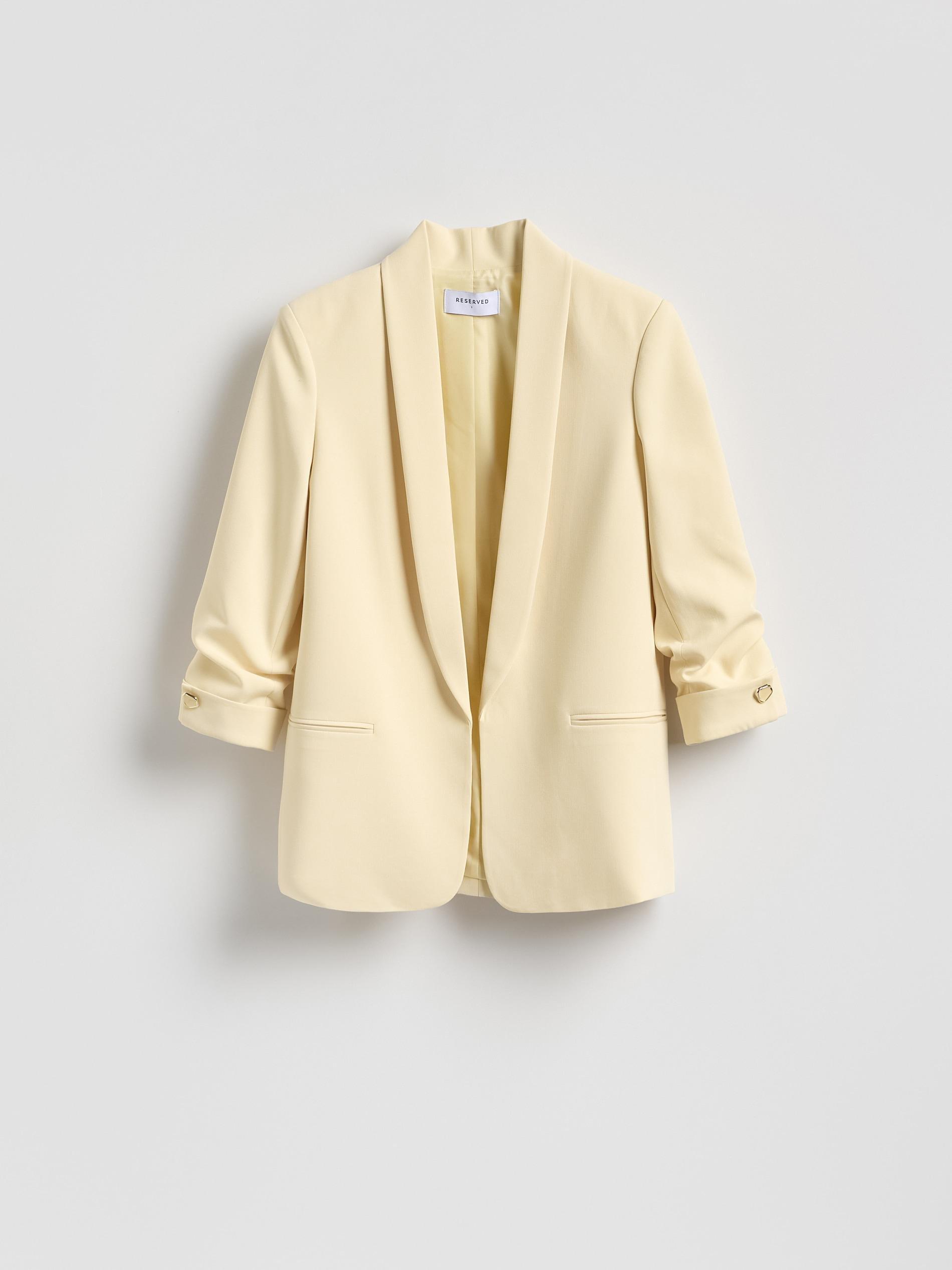 Yellow Blazer With Viscose Blend, Yellow, large image number 4