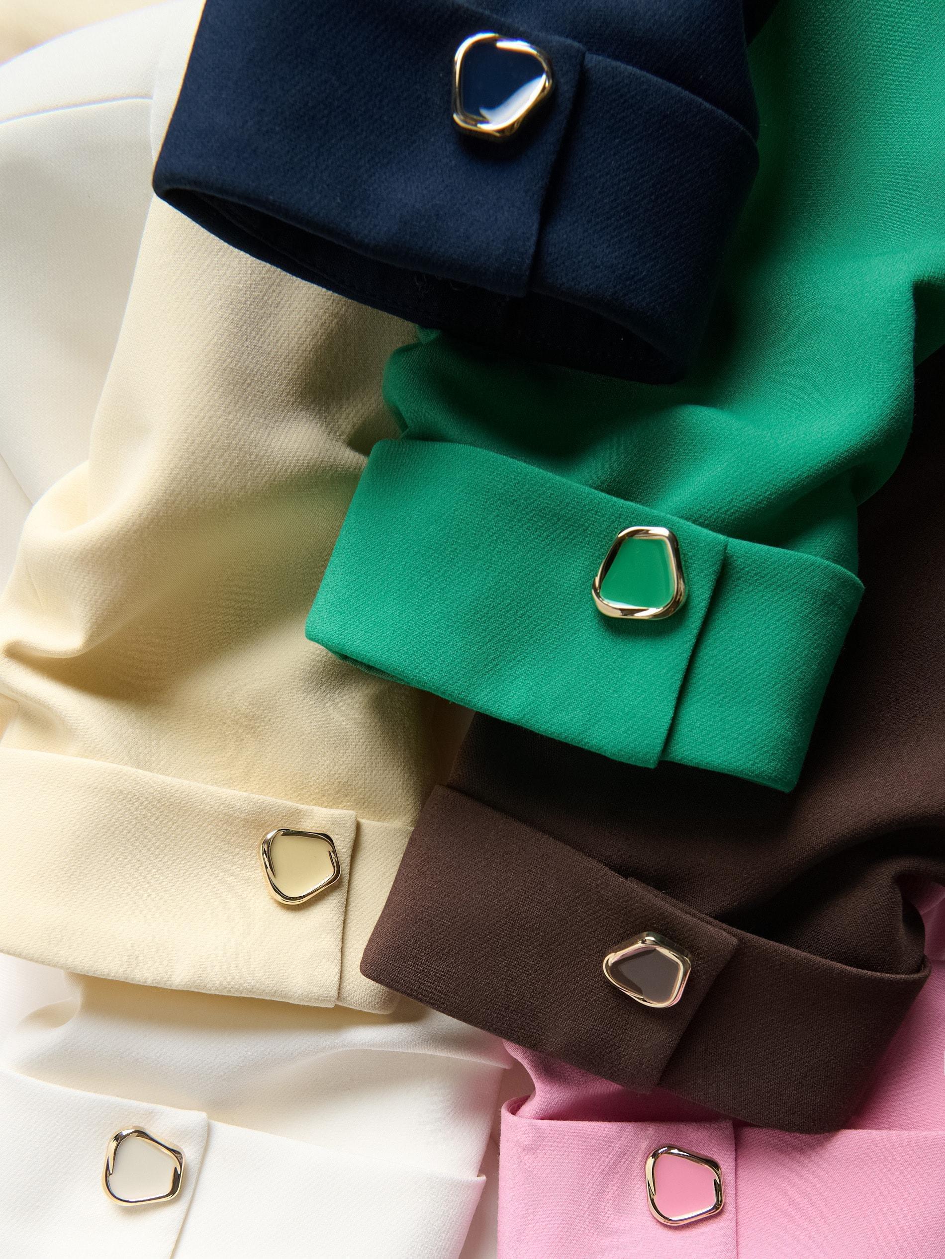 Yellow Blazer With Viscose Blend, Yellow, large image number 5