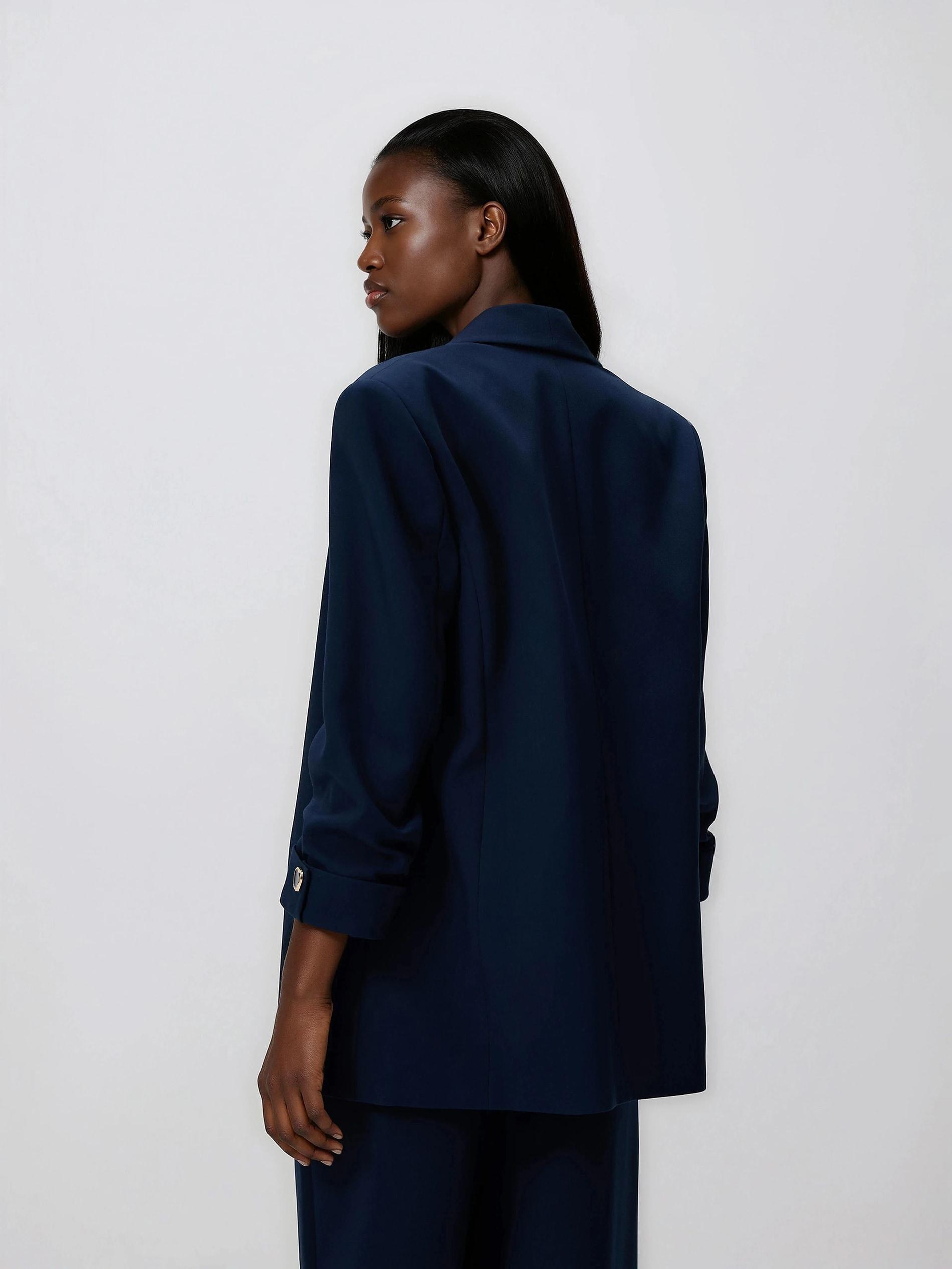 Navy Blazer With Viscose Blend, Navy, medium