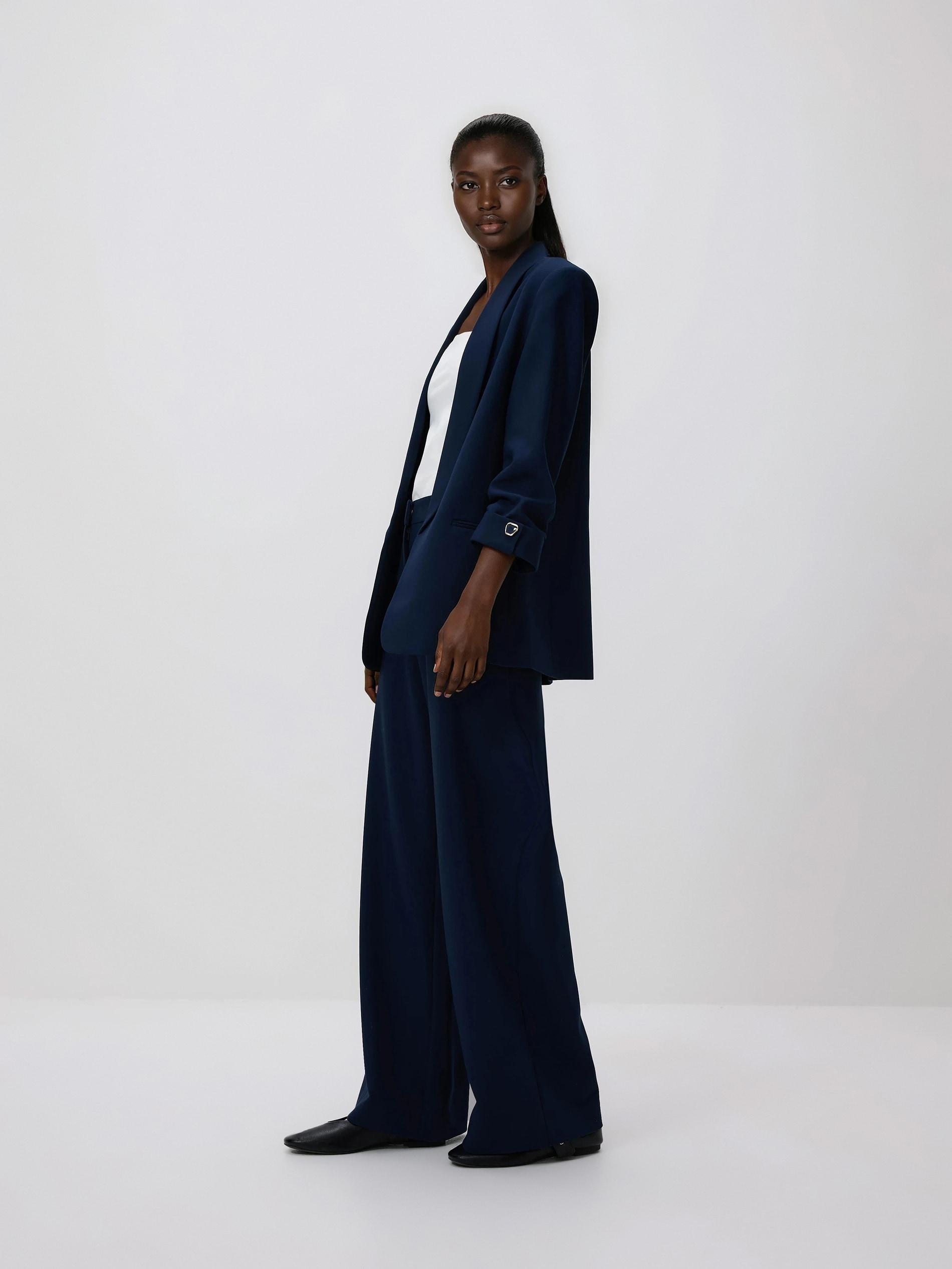 Navy Blazer With Viscose Blend, Navy, large image number 3