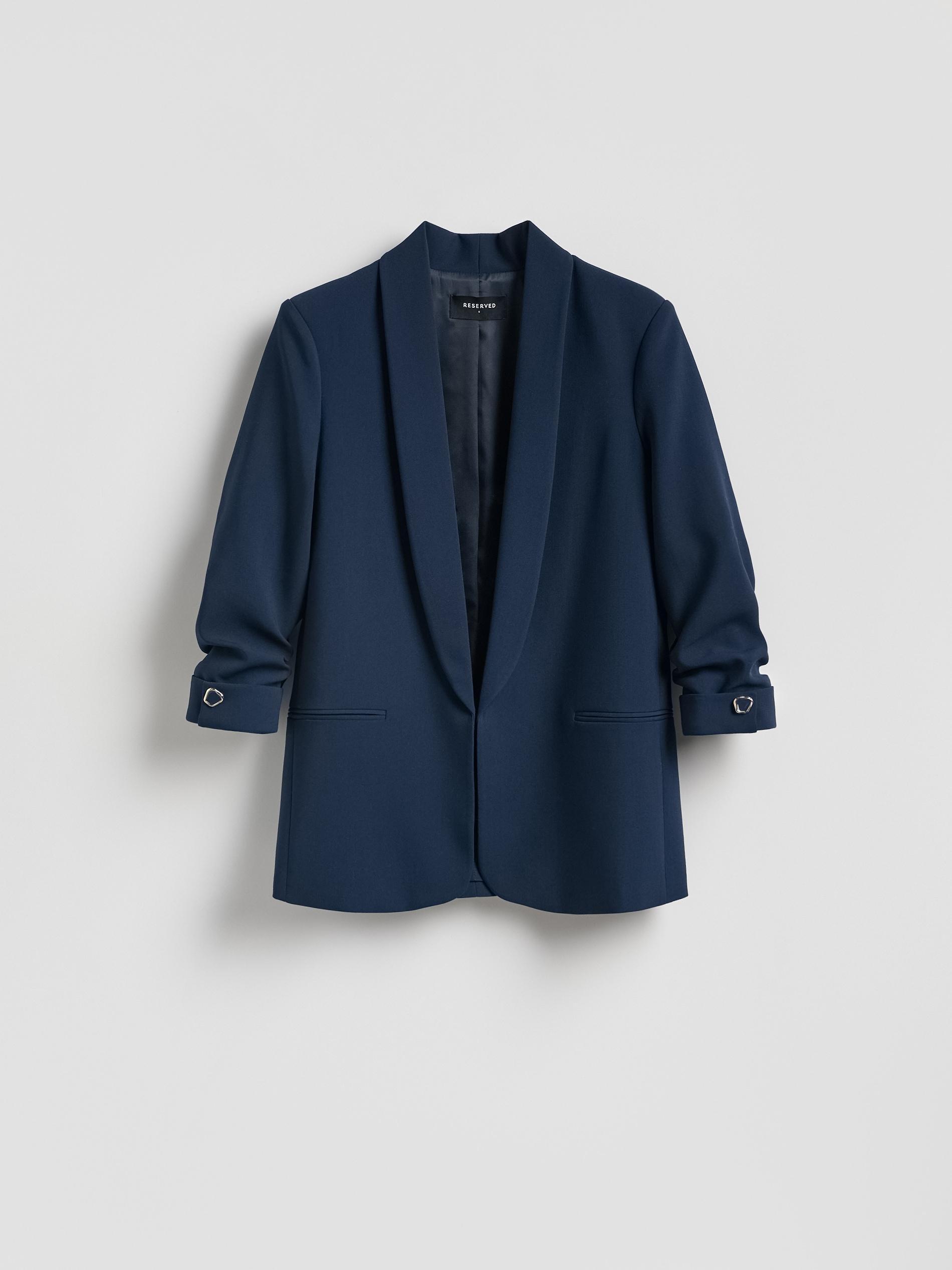 Navy Blazer With Viscose Blend, Navy, large image number 4