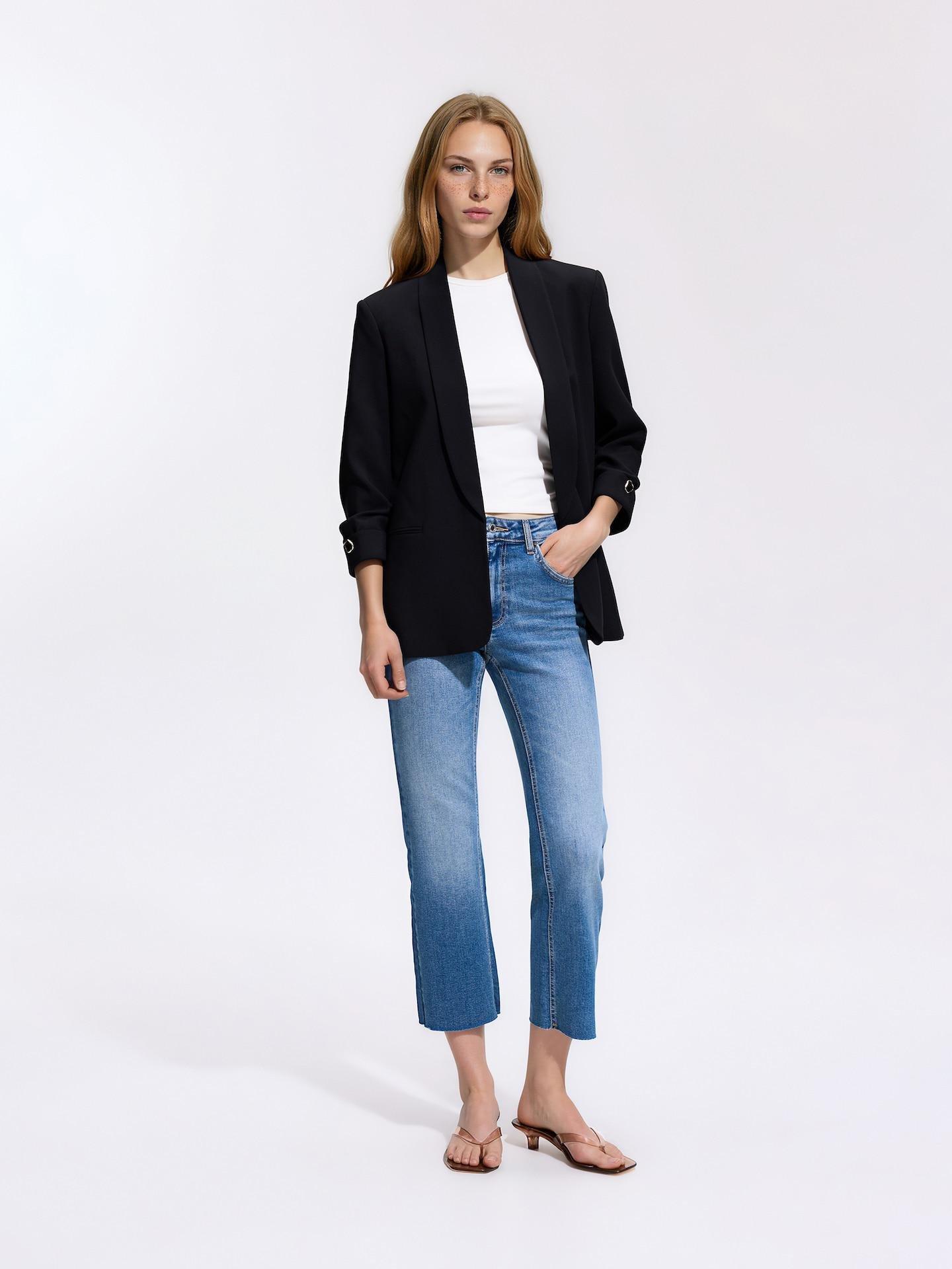 Black Blazer With Viscose Blend, Black, medium