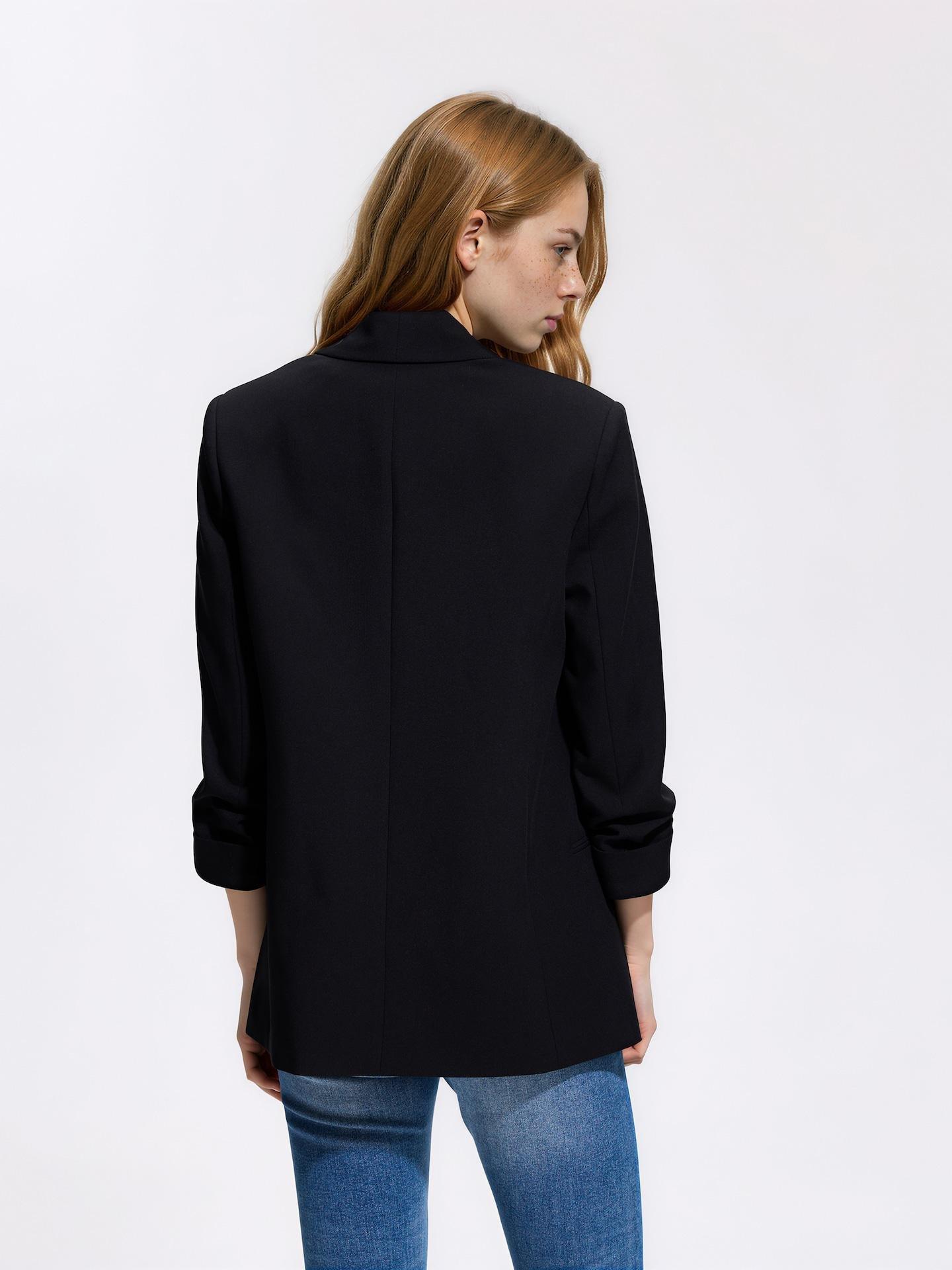 Black Blazer With Viscose Blend, Black, large image number 2
