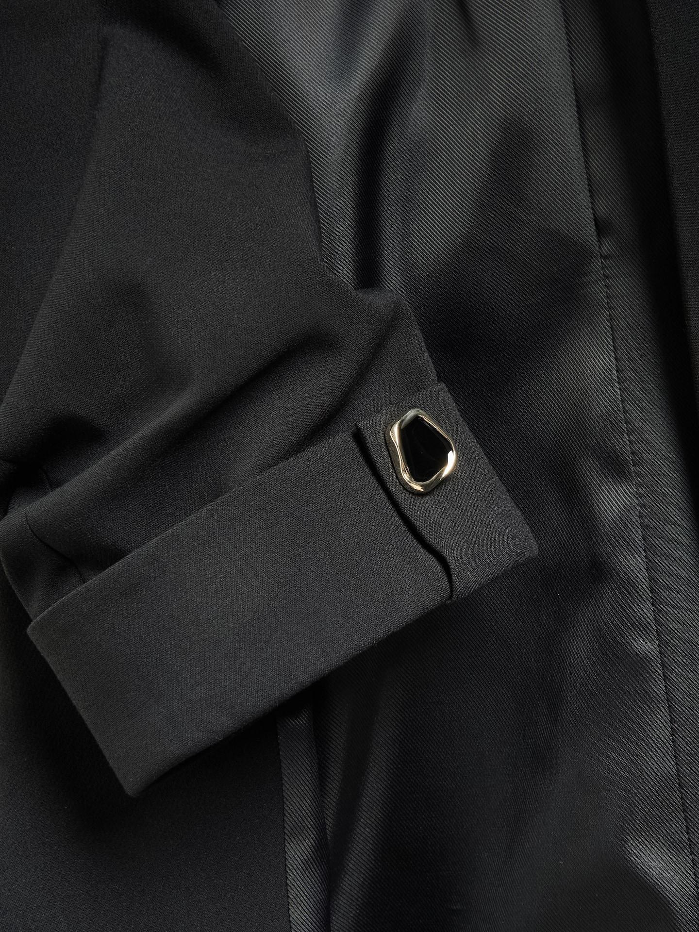 Black Blazer With Viscose Blend, Black, large image number 4