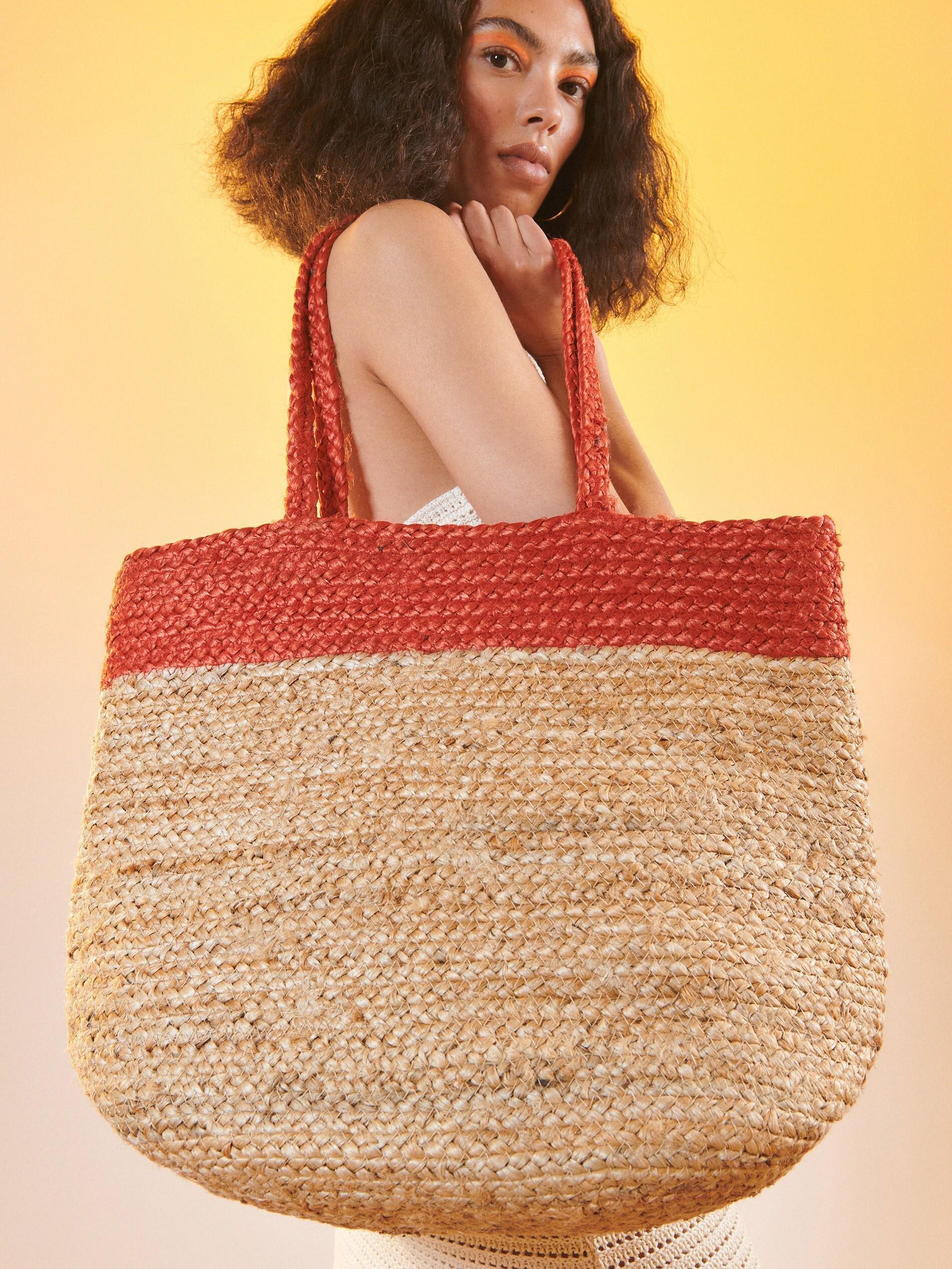 Red Jute bag, , large image number 1