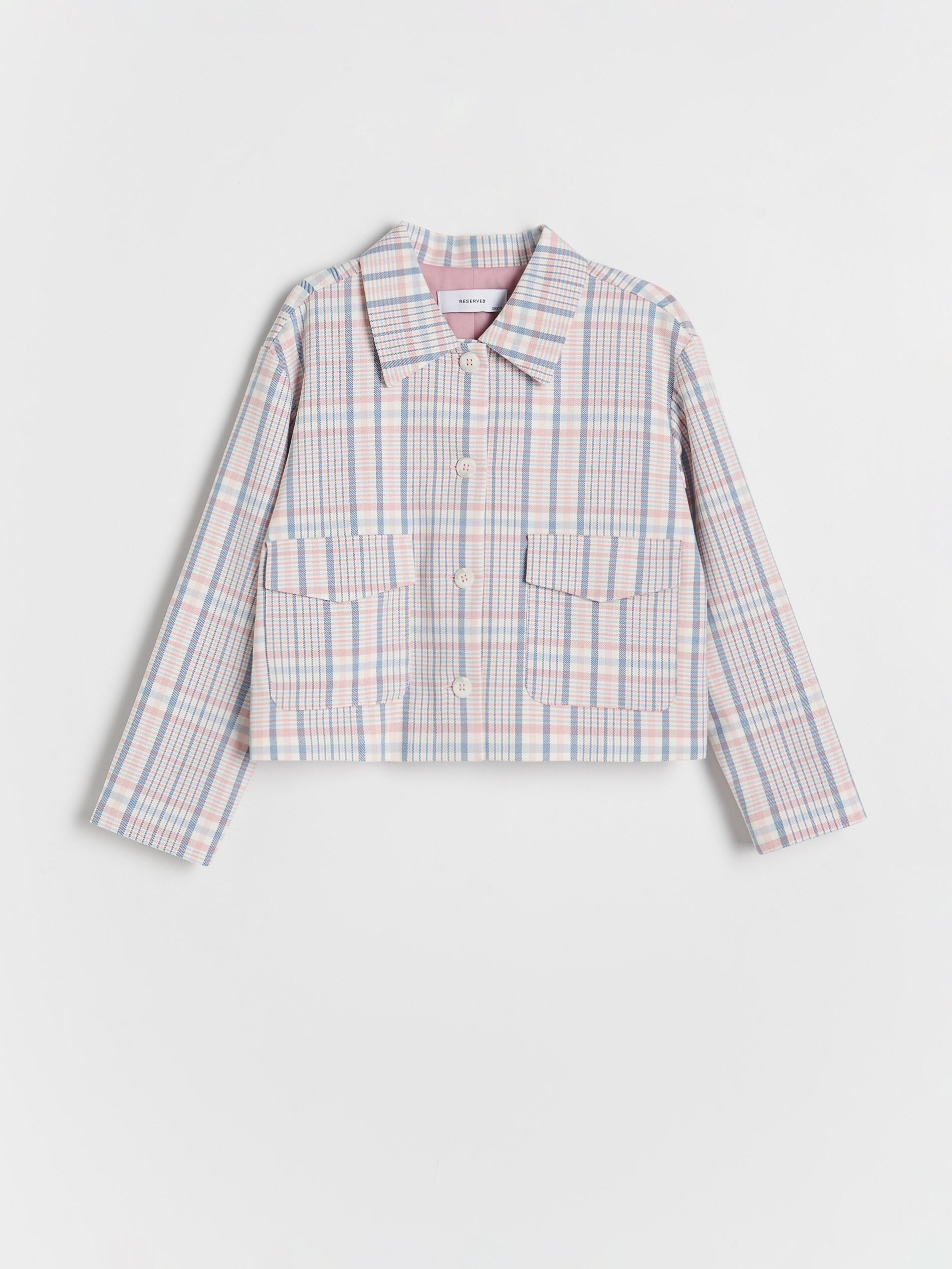 Orange Cropped Check Blazer, Kids Girls, , large image number 1