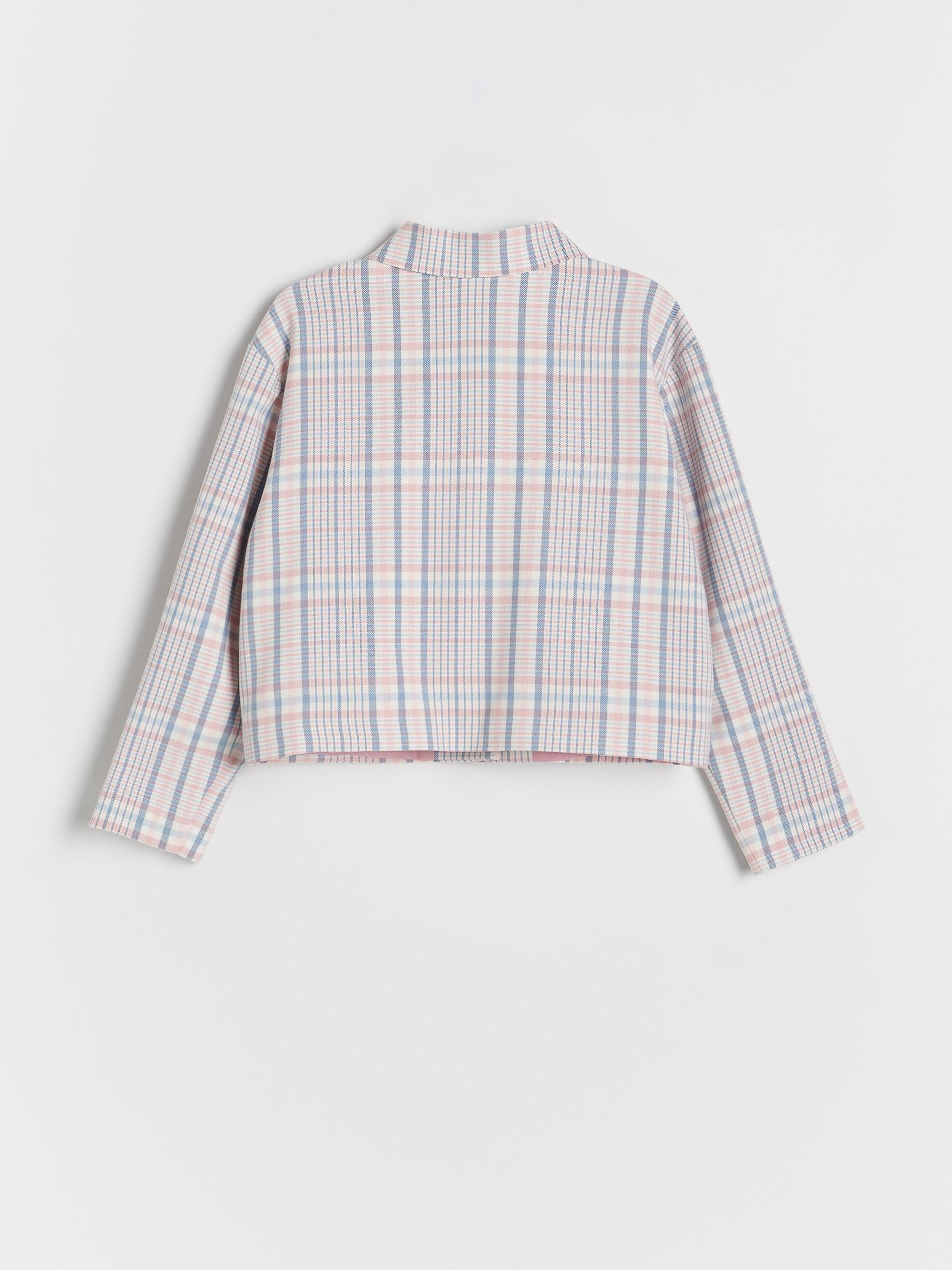 Orange Cropped Check Blazer, Kids Girls, , large image number 4