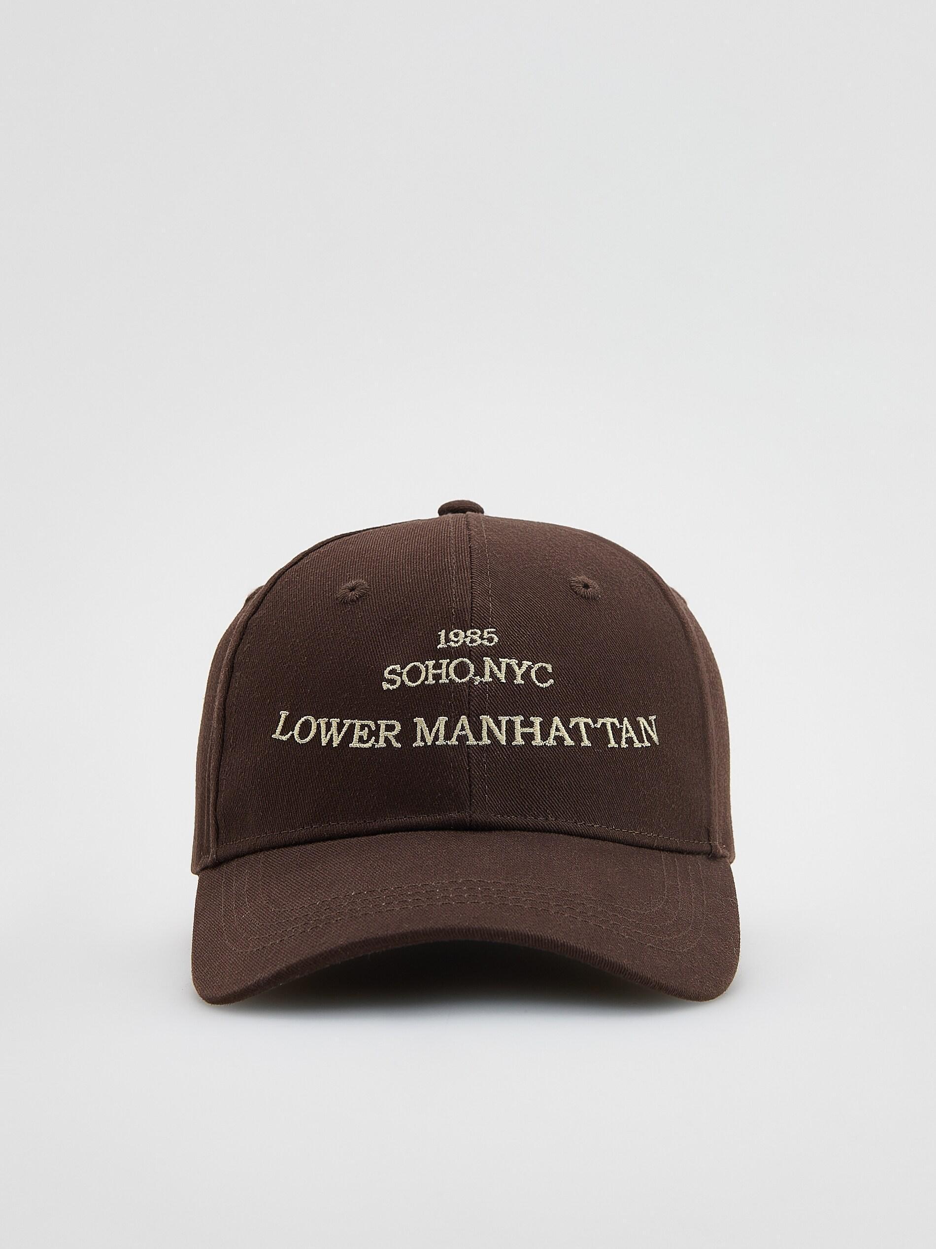 Brown Cap With Embroidery, Brown, large image number 0