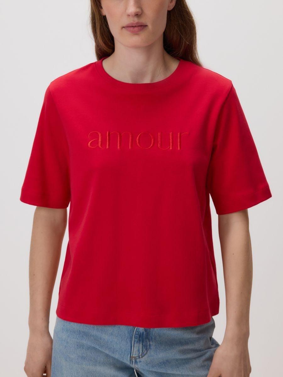 Red Regular-fit T-shirt with embroidery, Red, large image number 0
