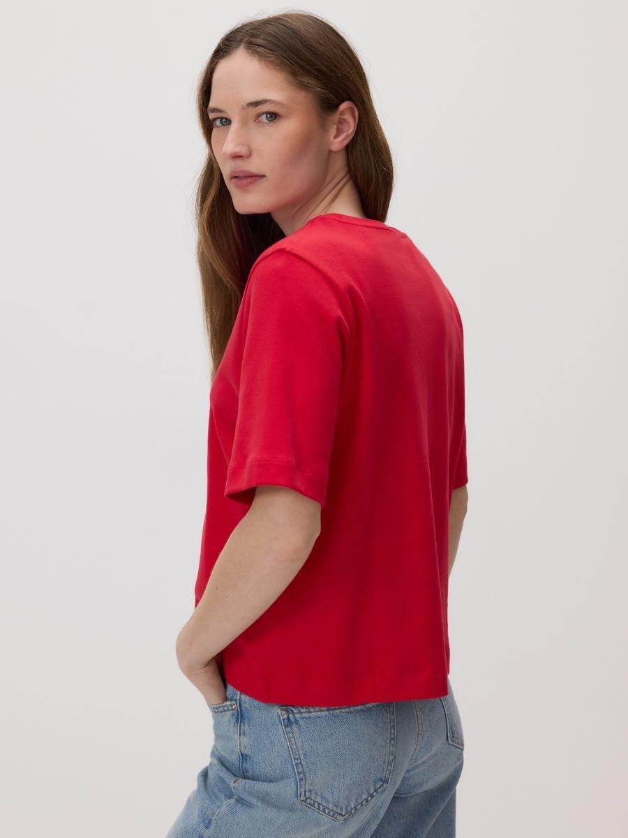 Red Regular-fit T-shirt with embroidery, Red, large image number 1