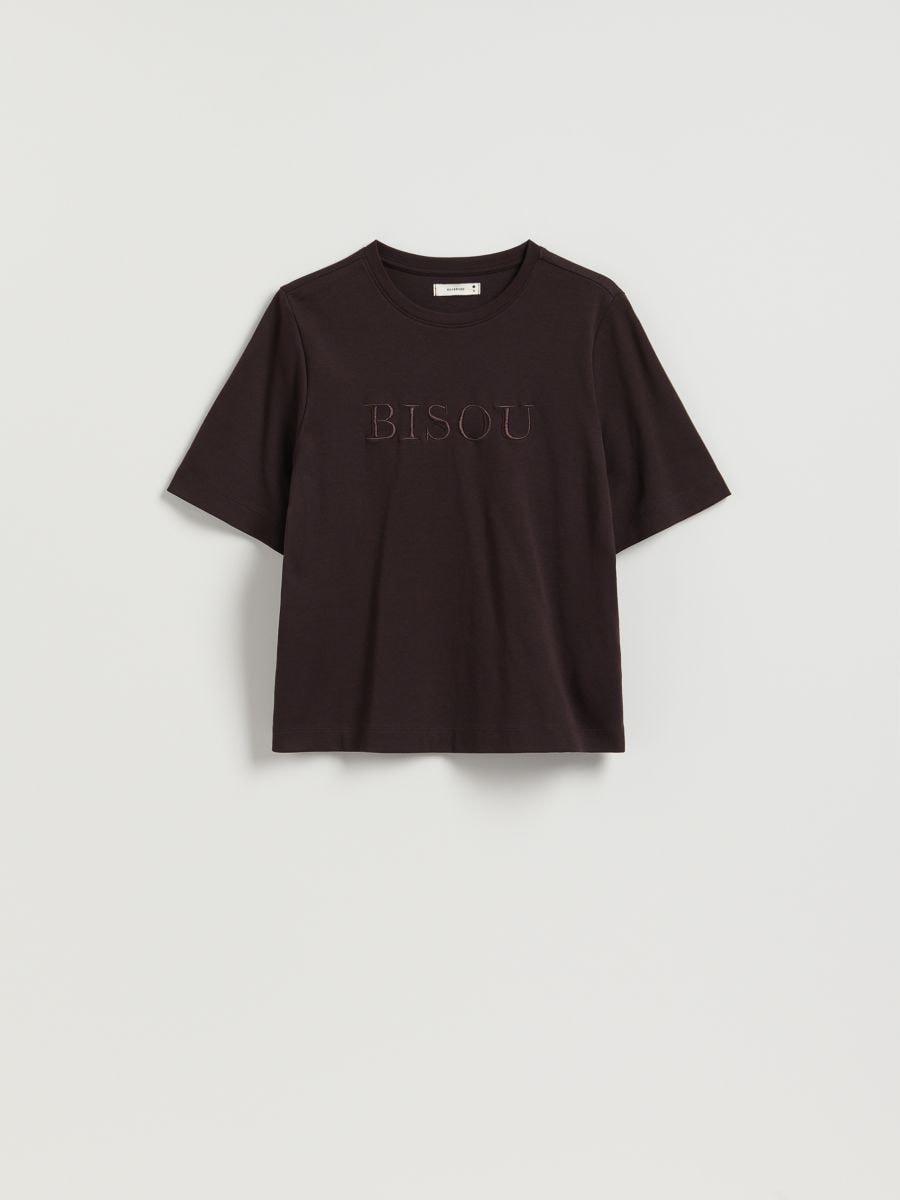 Brown Regular-fit T-shirt with embroidery, Brown, large image number 2