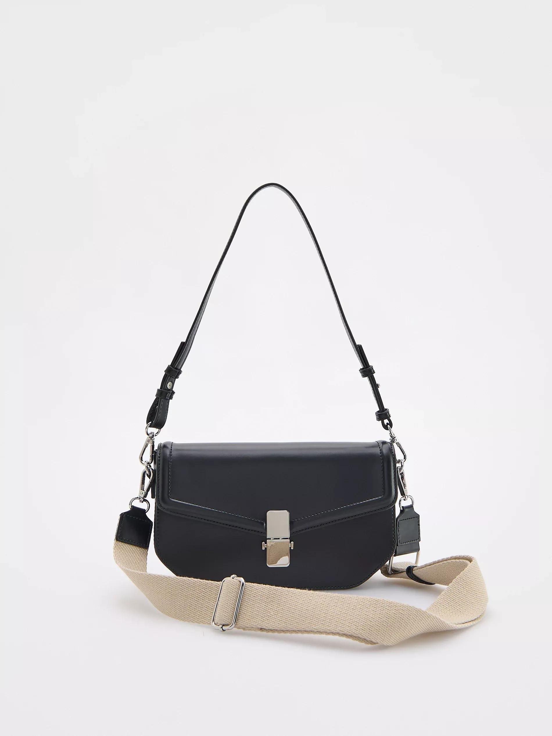 Black Shoulder Bag, Black, large image number 2