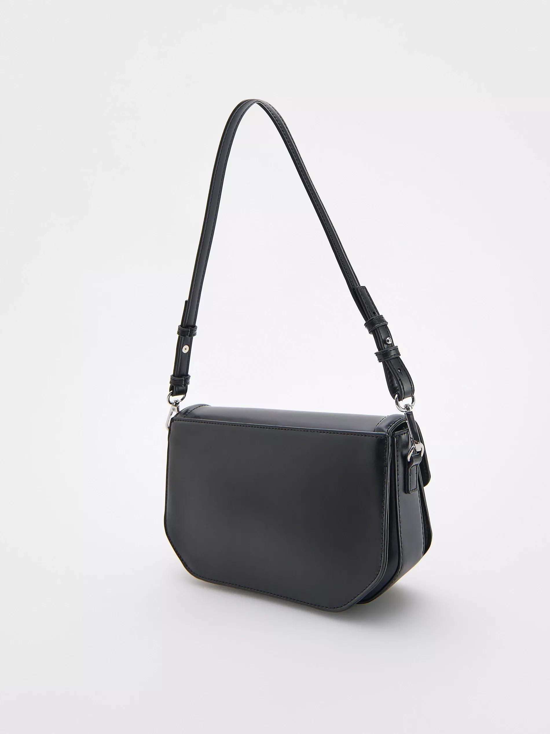 Black Shoulder Bag, Black, large image number 6