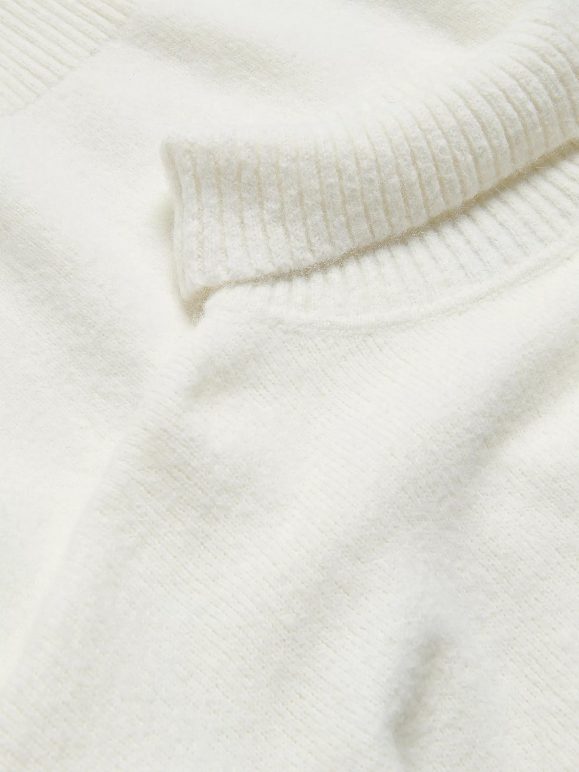 Cream Long Sweater With Turtleneck, Ivory, large image number 5
