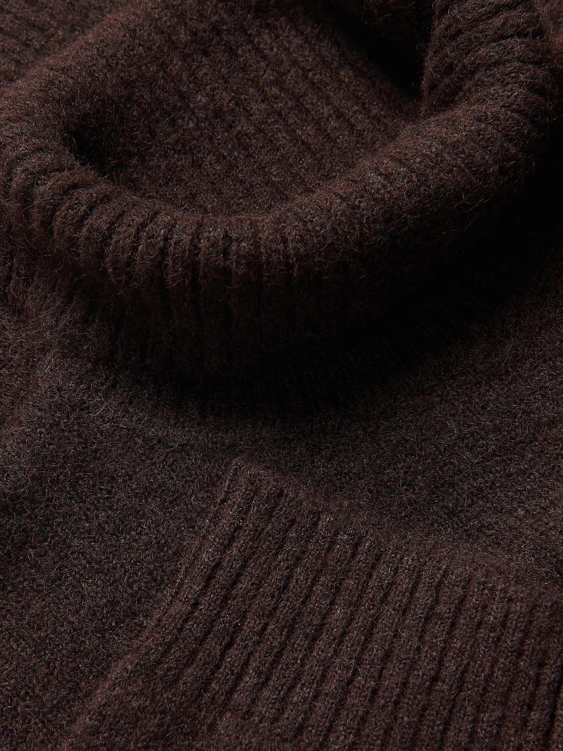 Brown Long Sweater With Turtleneck, Brown, large image number 5