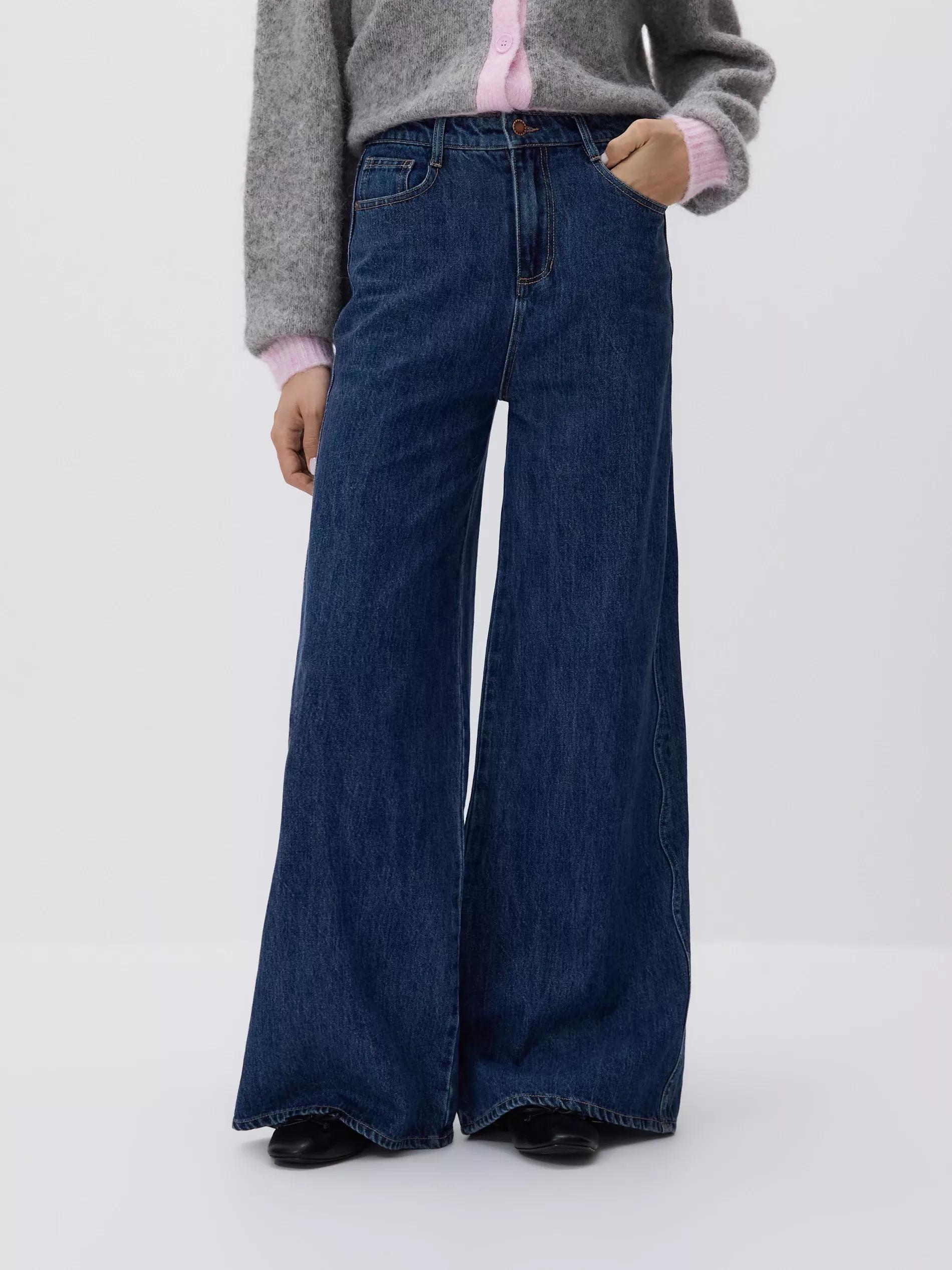 Blue Jeans Wide Leg Jeans, Blue, medium