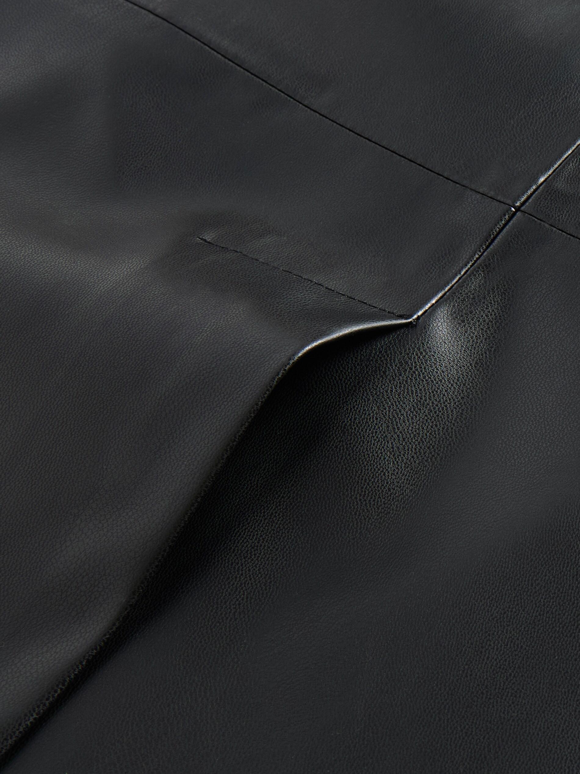 Black Faux Leather Midi Skirt, , large image number 5