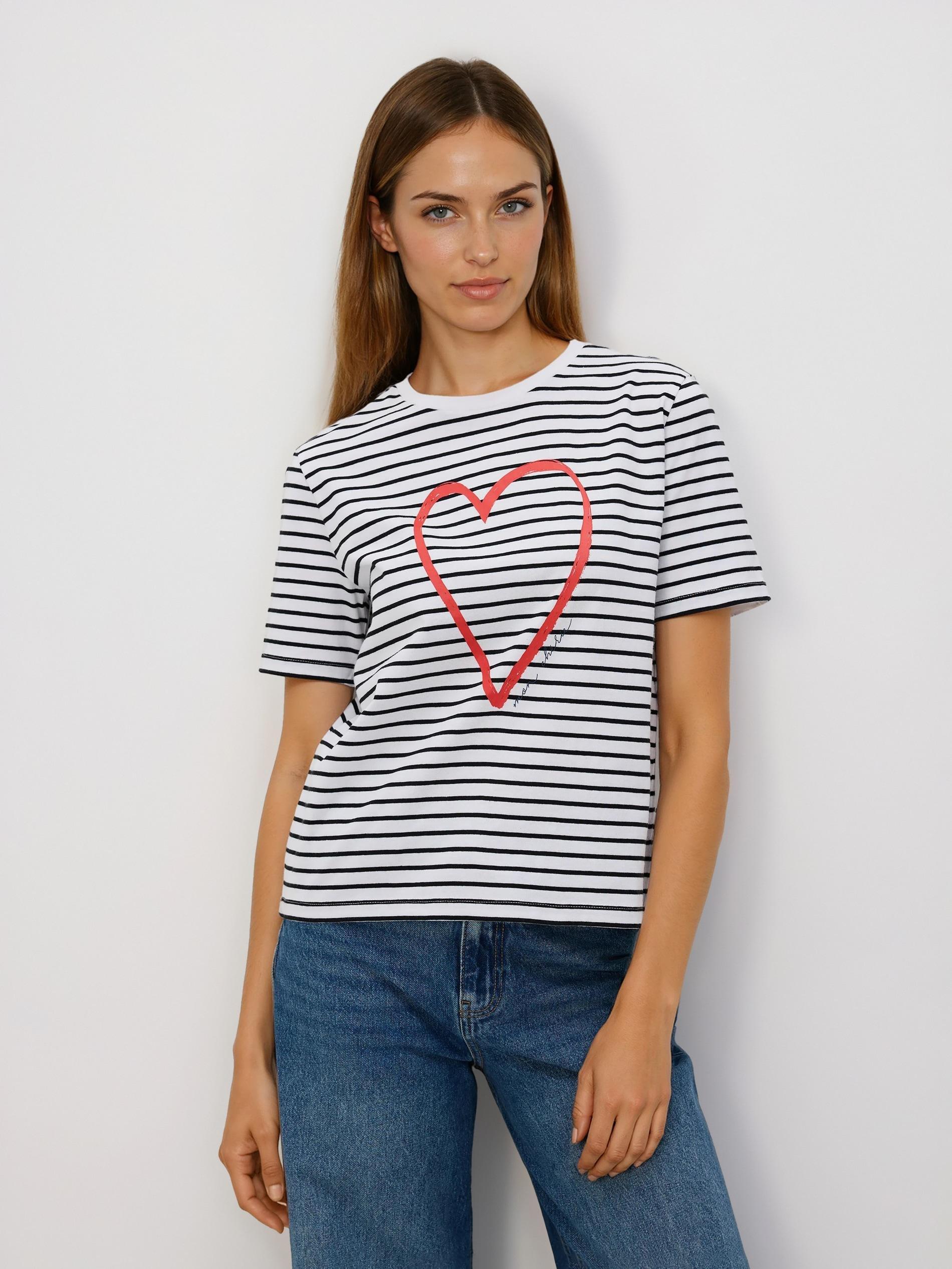 Multicolour T-Shirt With Heart Detail, Multicolor, large image number 0