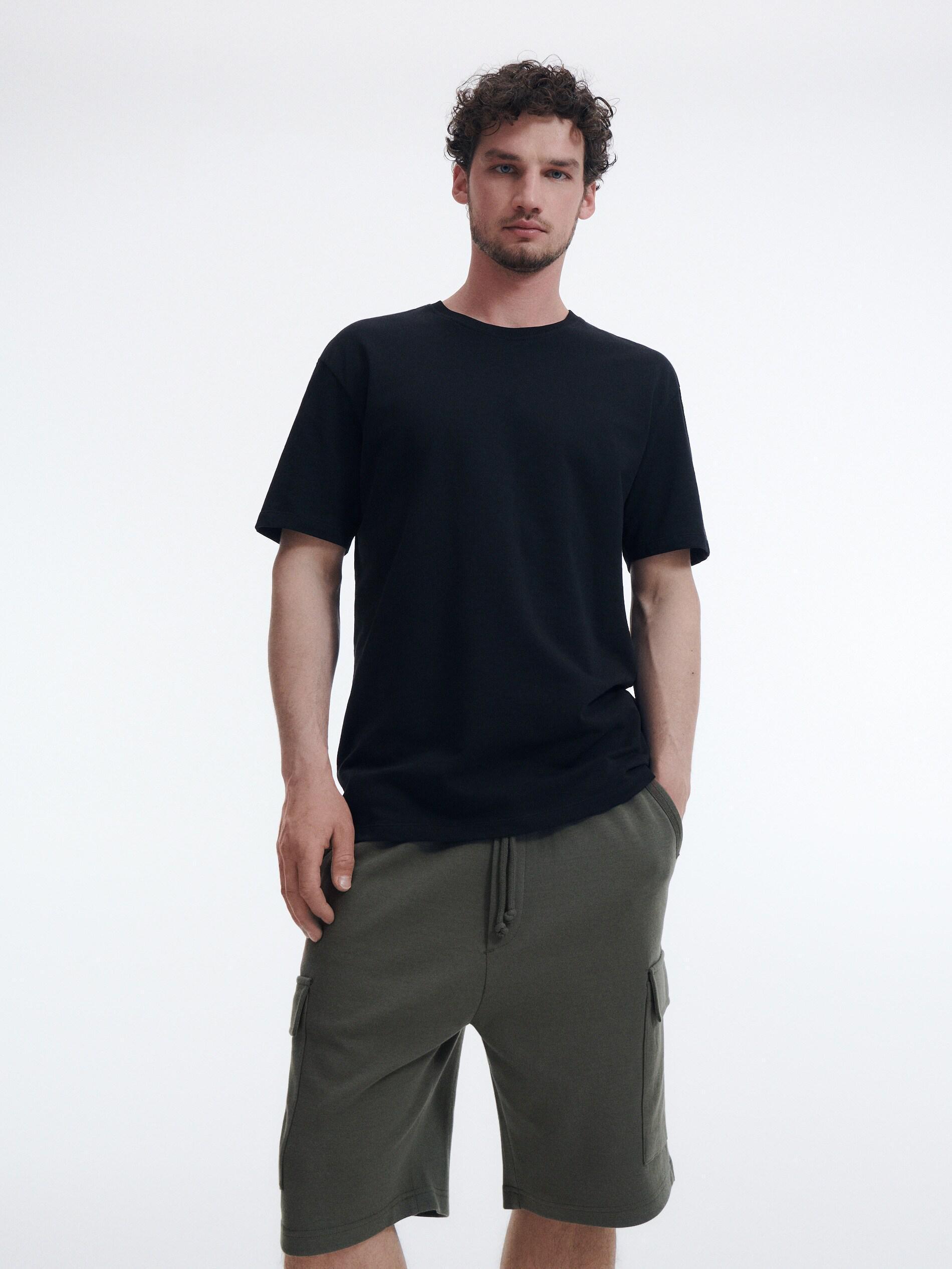 Green Plain Cargo Shorts, , large image number 0