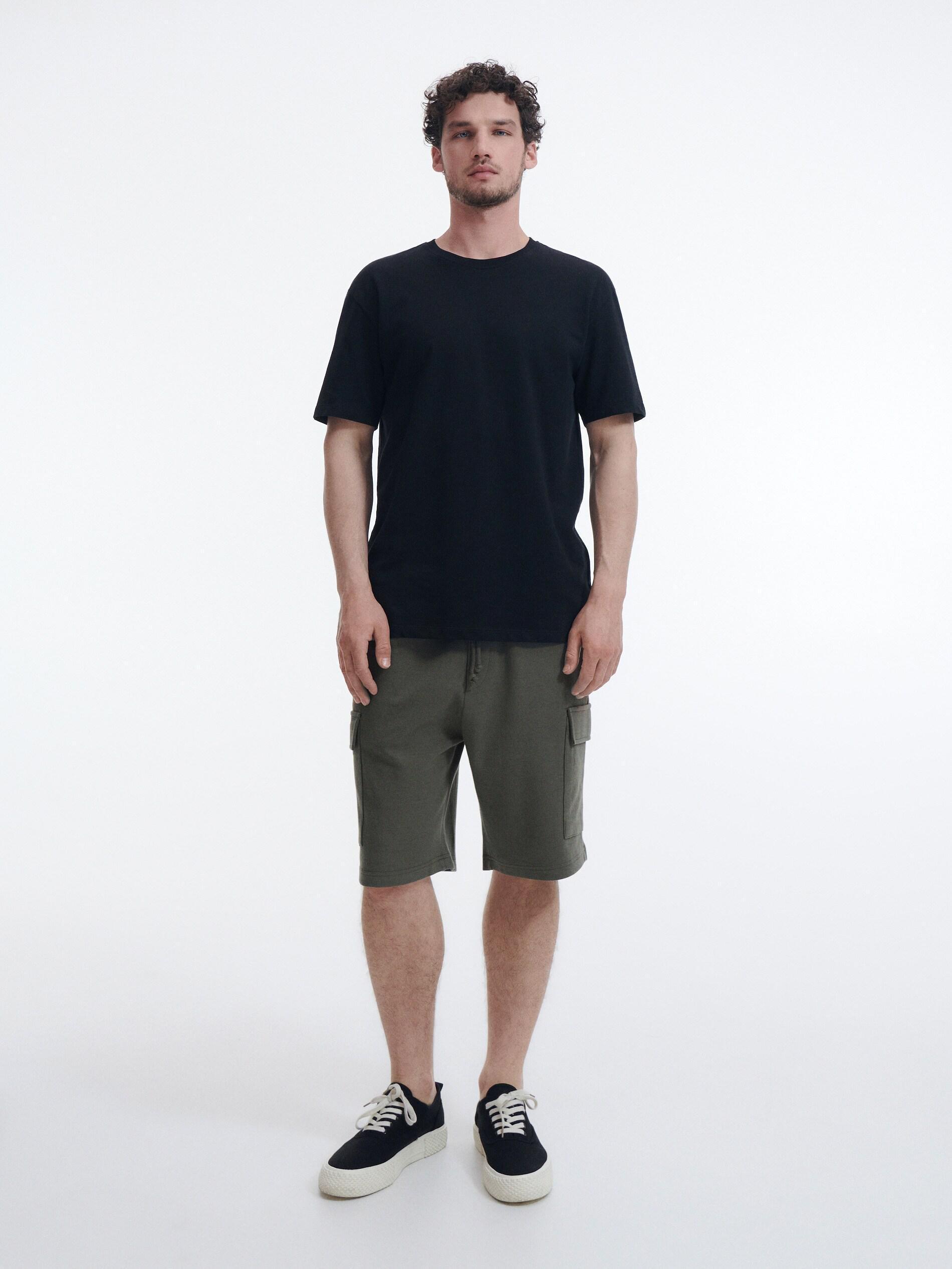 Green Plain Cargo Shorts, , large image number 2
