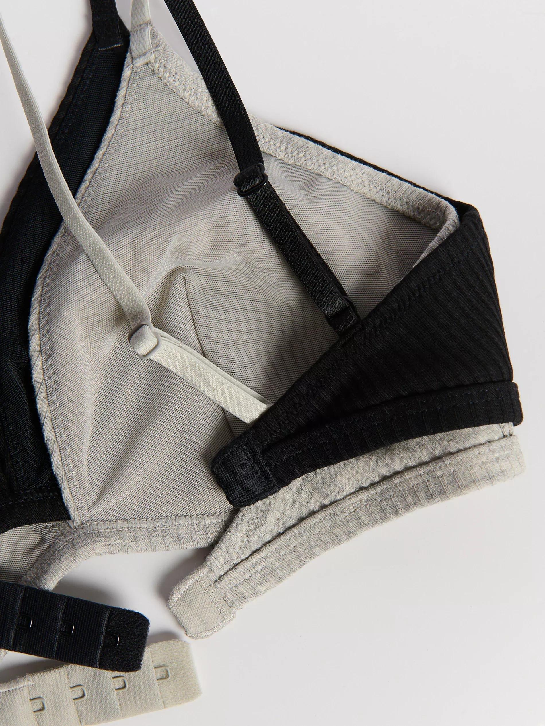 Black Soft Bras 2 Pack, Black, large image number 5