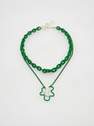 Reserved - Green Double Chain Necklace