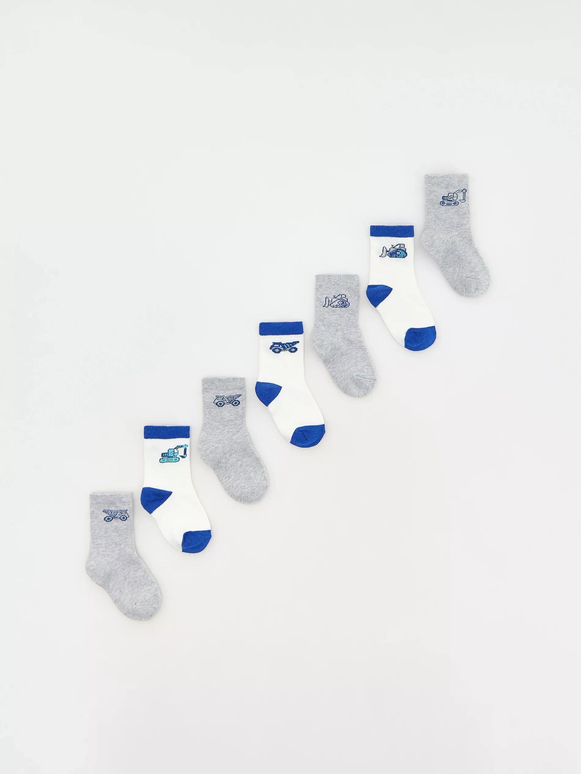 Grey Set Of 7 Pairs Of Socks, , medium