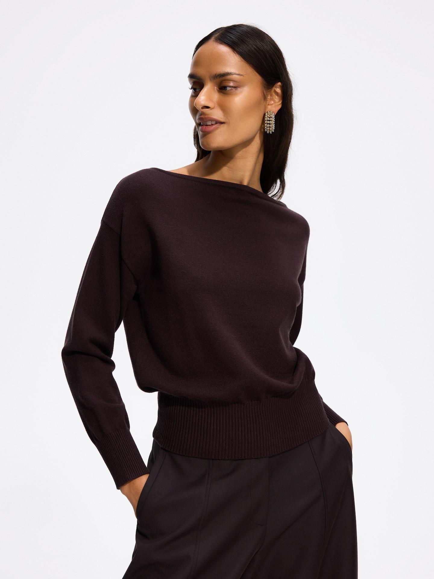 Red Viscose Blend Jumper, Burgundy, large image number 0