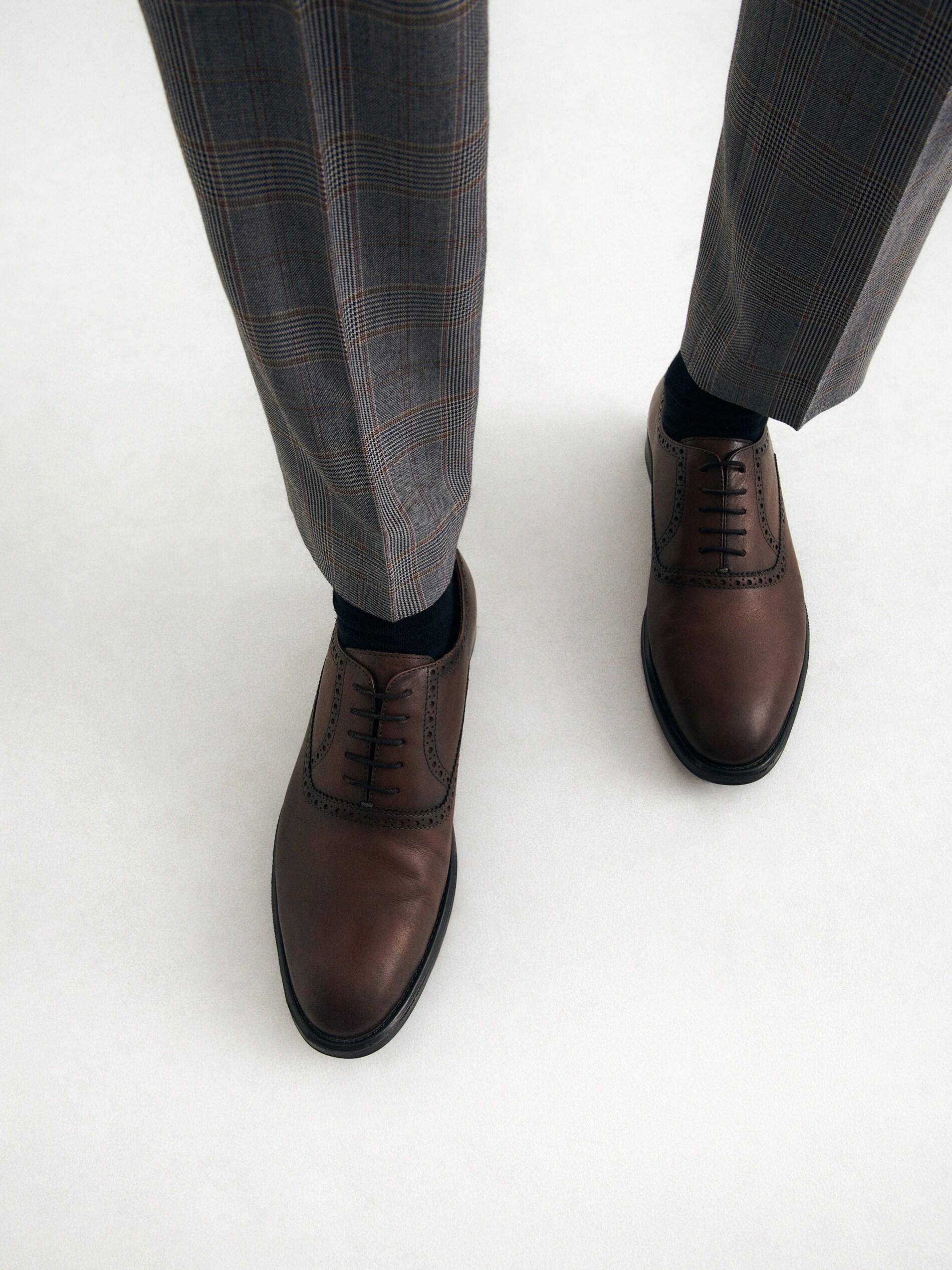 Brown Leather derby shoes, , large image number 0