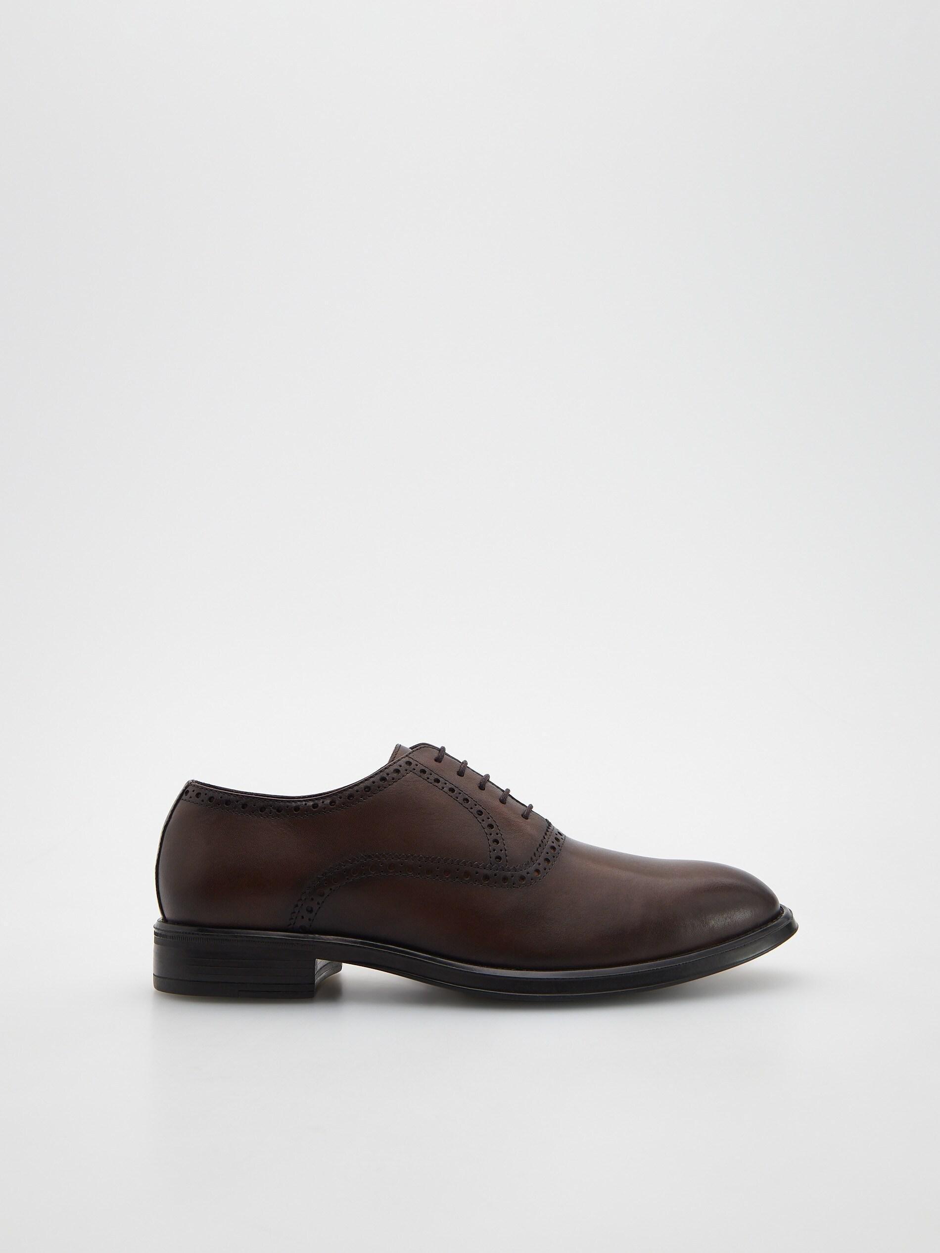 Brown Leather derby shoes, , large image number 2