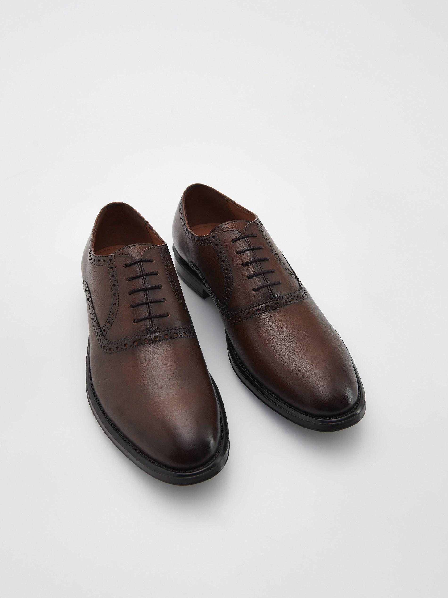 Brown Leather derby shoes, , large image number 3