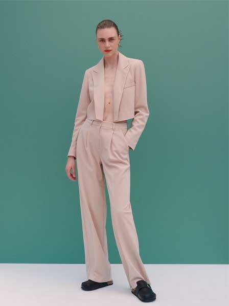 Beige Cropped Blazer, Women, , large image number 2