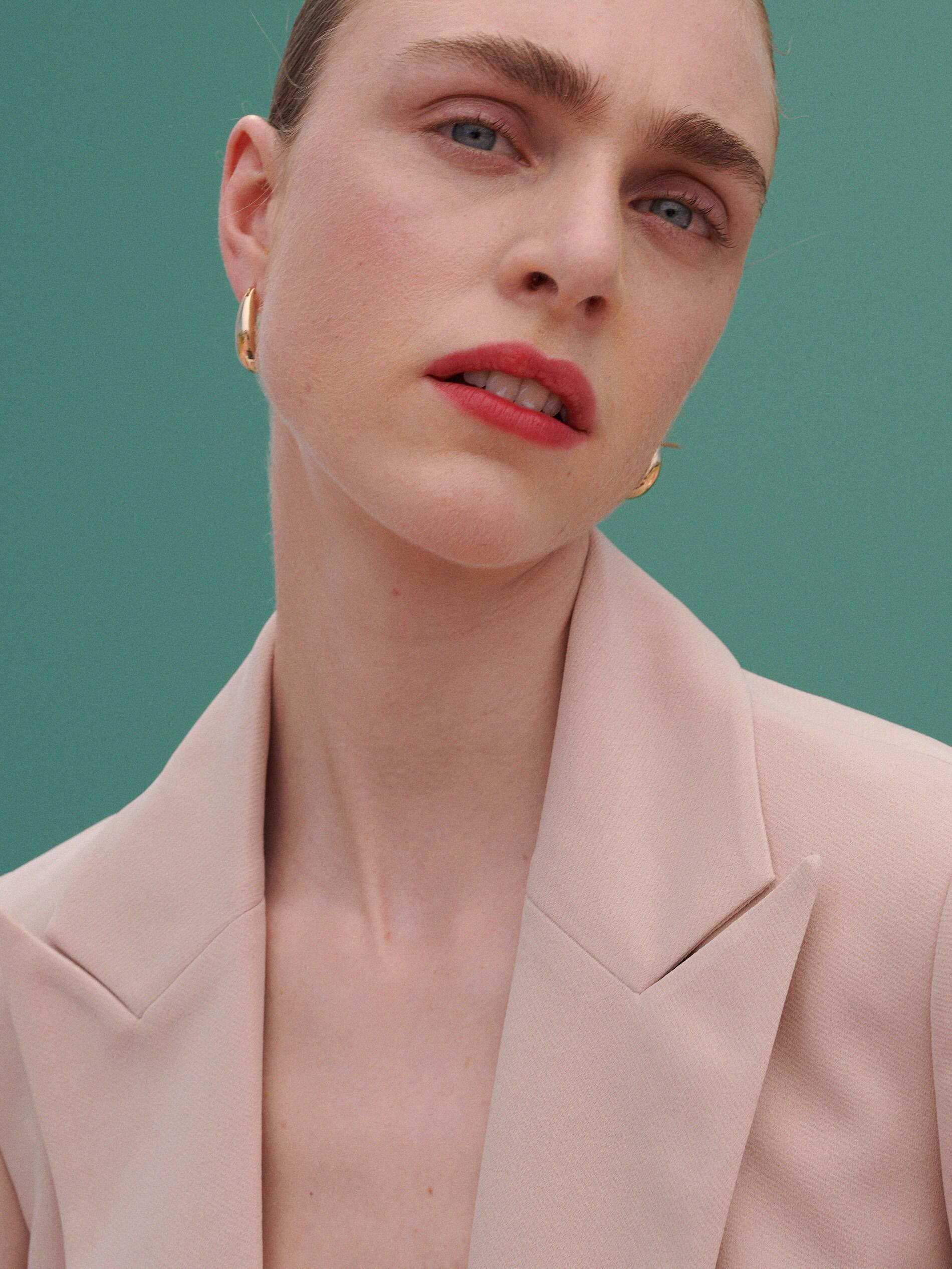 Beige Cropped Blazer, Women, , large image number 6