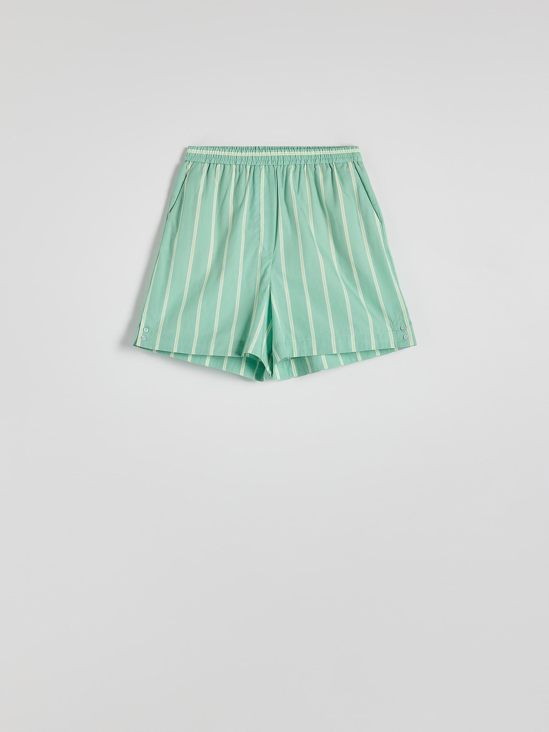 Green Cotton Shorts, , large image number 1