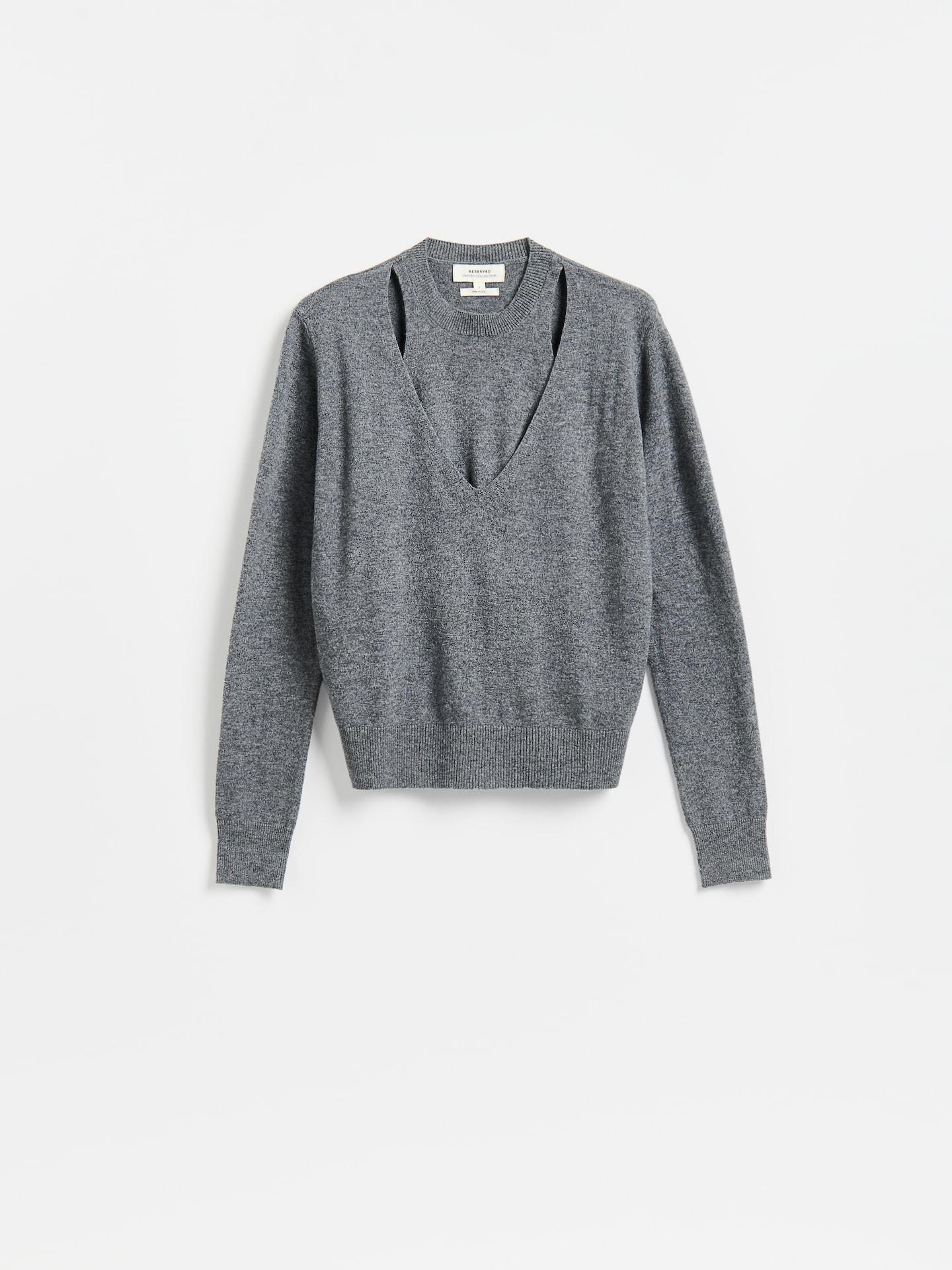 Grey Wool Jumper, Grey, large image number 4