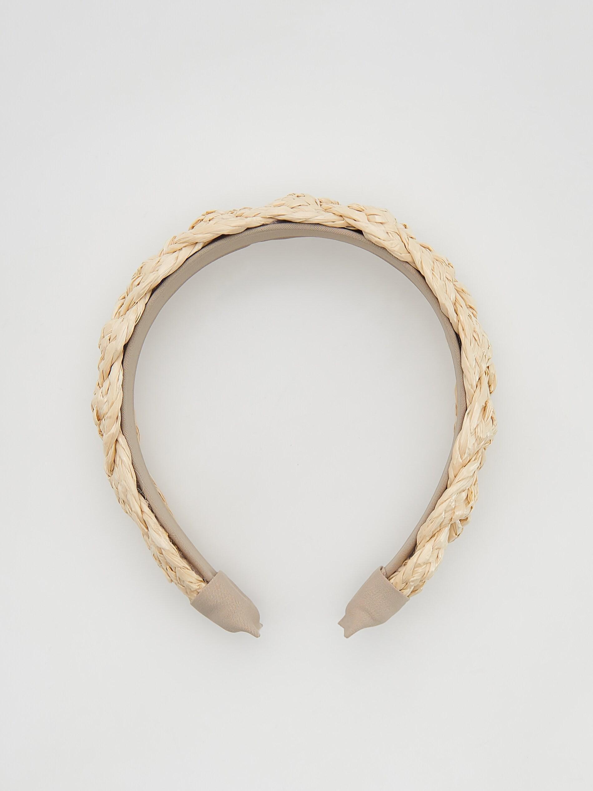 Cream Woven Headband, , large image number 0